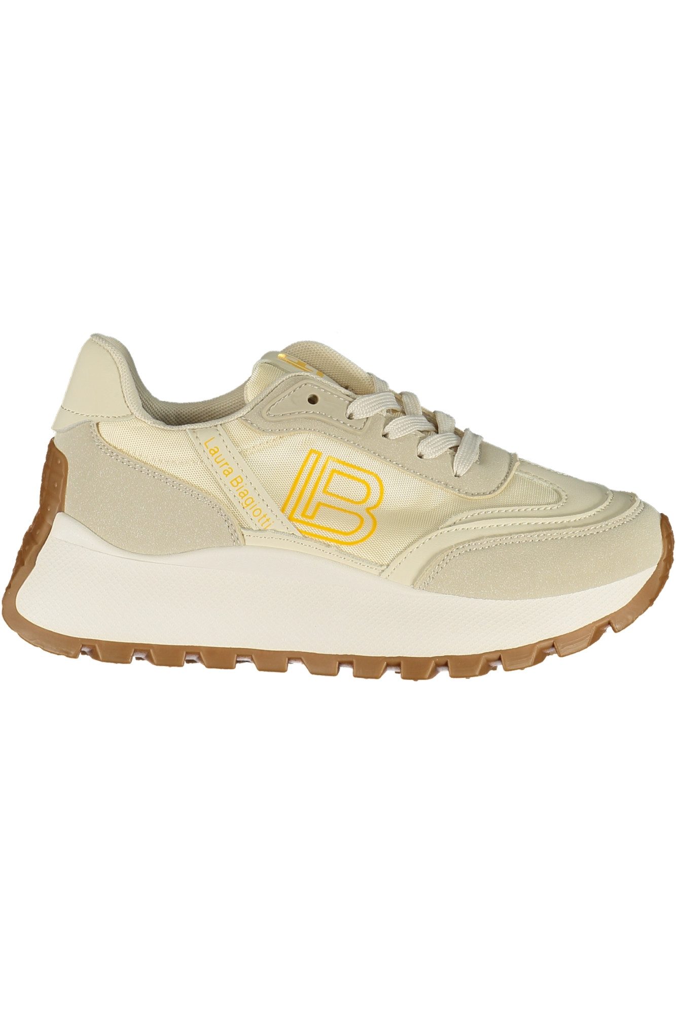 Laura Biagiotti Sneaker Beiger Damensneaker: Komfort mit gelben Details und