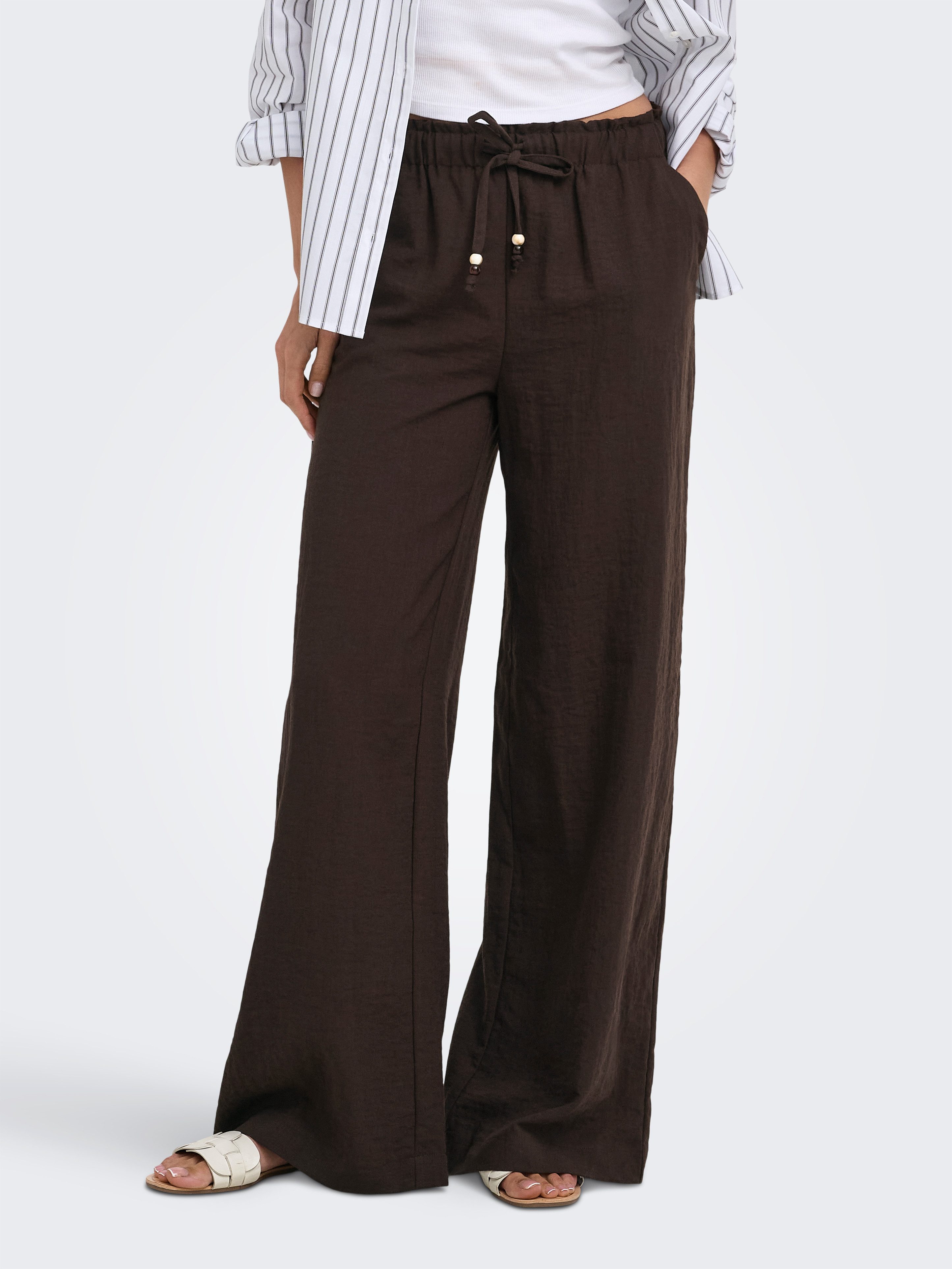 ONLY Schlupfhose ONLEMMIA MW PULL-UP X-WIDE PANT PNT Materialmix, Regular Waist