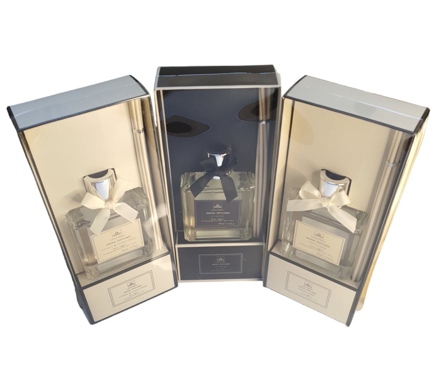 Duftstäbchen Duftdiffusor quadratisch 280 ml Duftspender mit Schleife