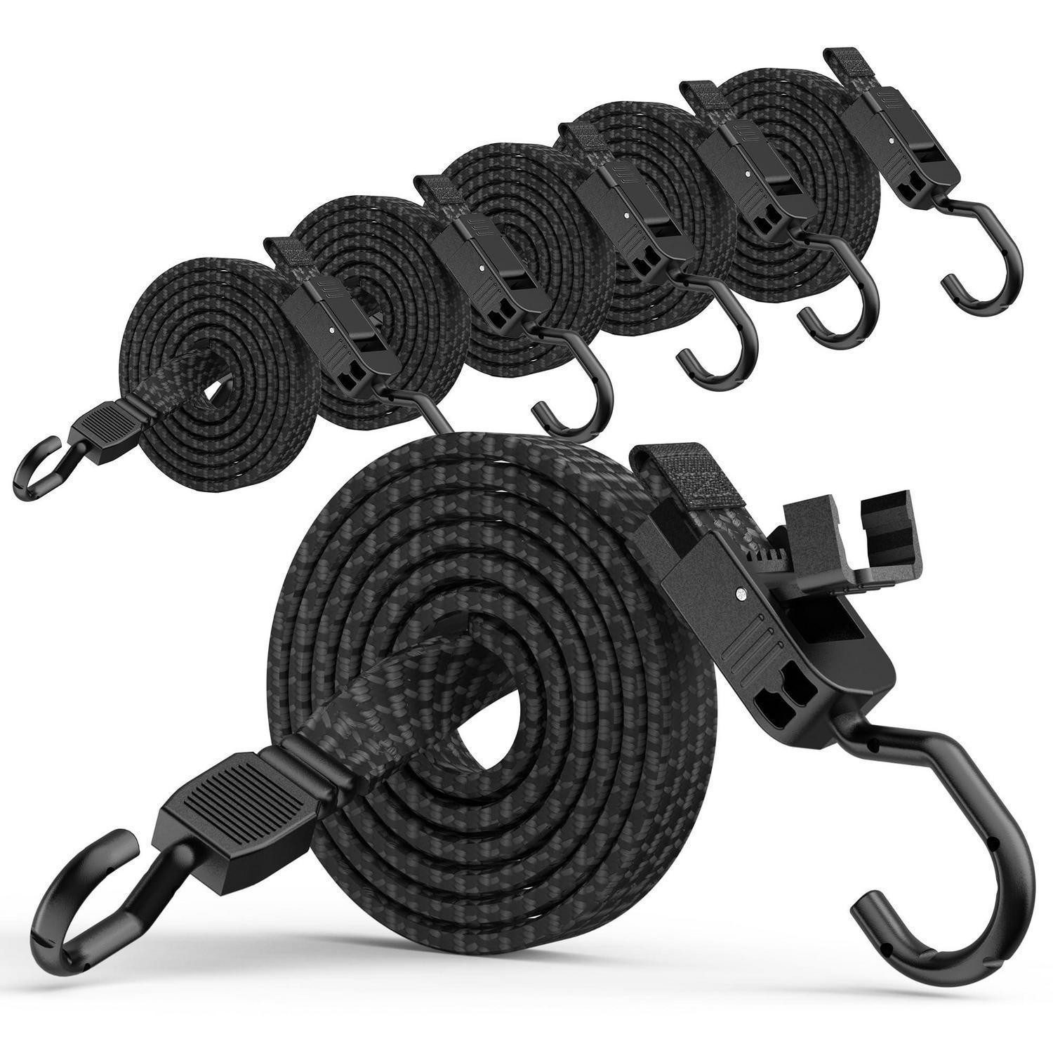 LuxusKollektion Spanngurt Gummispanner Metallhaken Expander Schnellverstellung 120cm 6 Stück