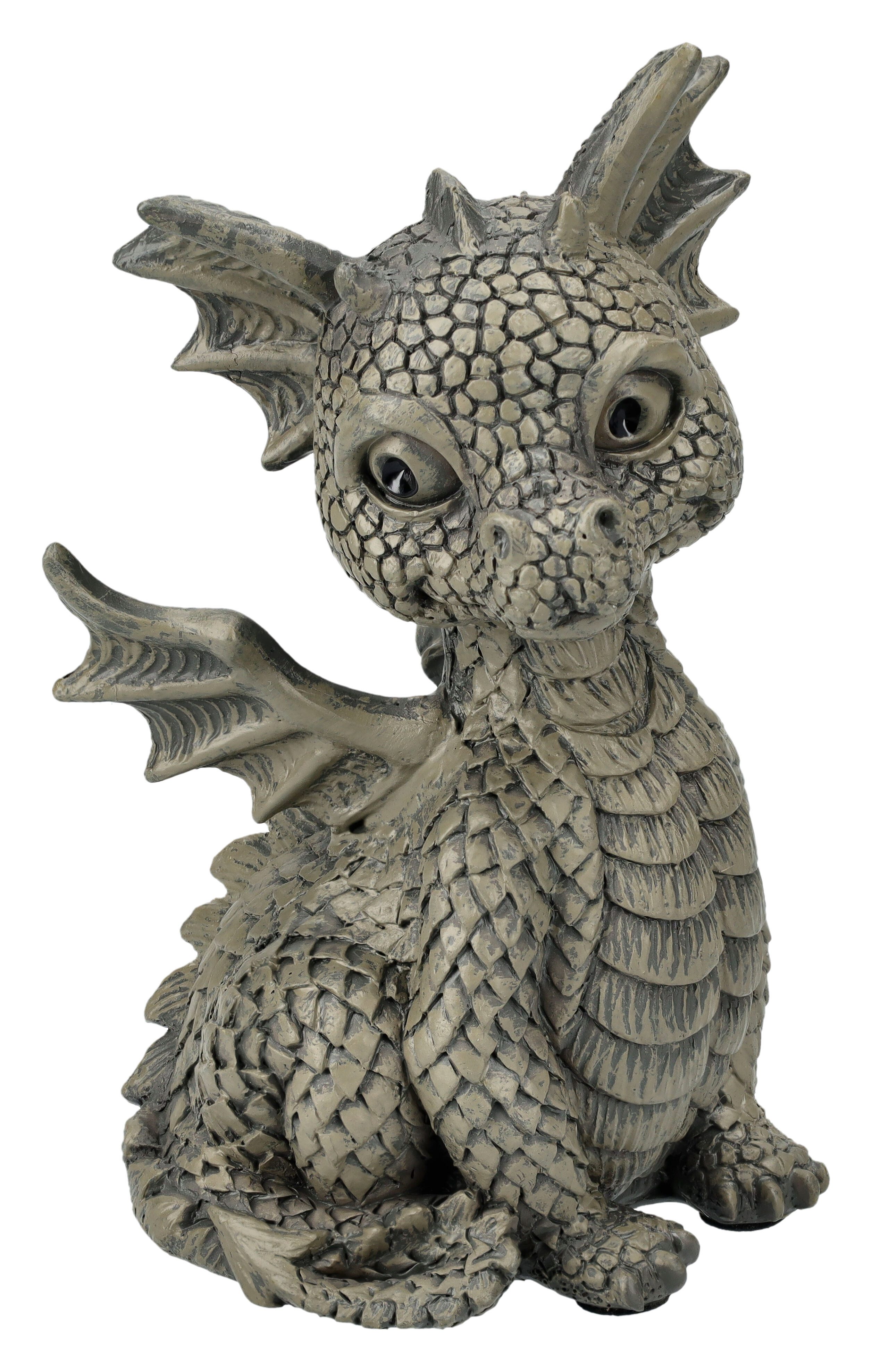 Gartenfigur Gartenfigur klein - Schelmischer Drache - Fantasy Garten Figur