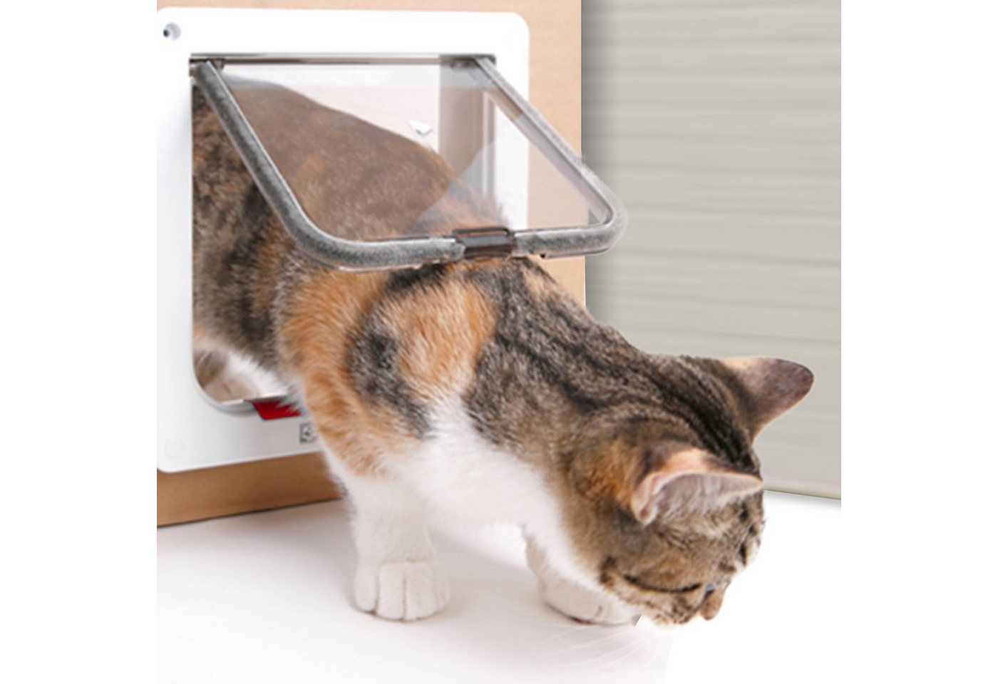 Thumbnail - Clanmacy Katzenklappe Katzentür Katzenklappe Cat Door Katzen 4-Wege Hundeklappe 2 Größe