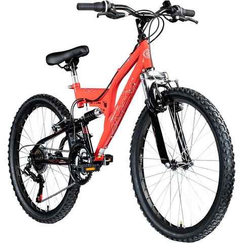 Galano Mountainbike FS180, 18 Gang, Kettenschaltung, Jugendfahrrad ab 8 130-145 cm MTB Fully Fahrrad Mädchen Jungen