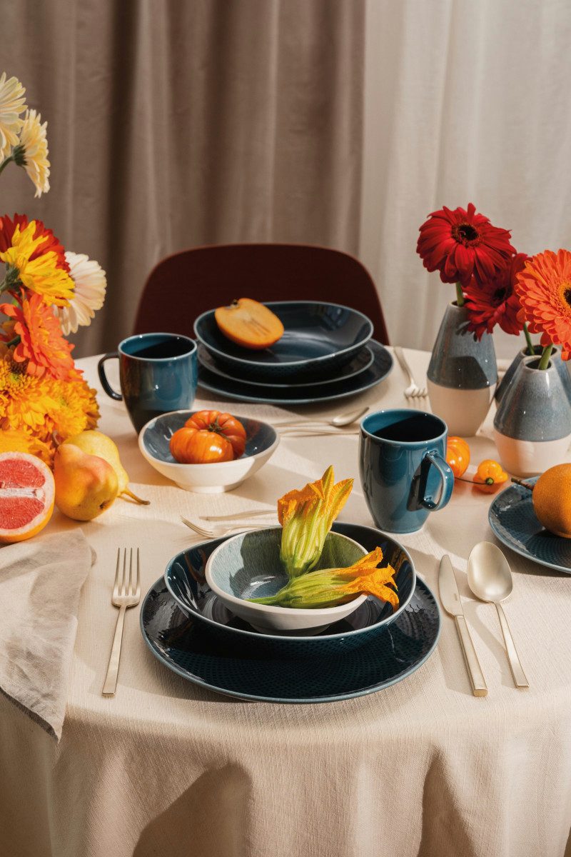 Rosenthal Kombiservice Junto Ocean Blue/Aquamarine Kombiset Espresso 24tlg, Porzellan, Sets