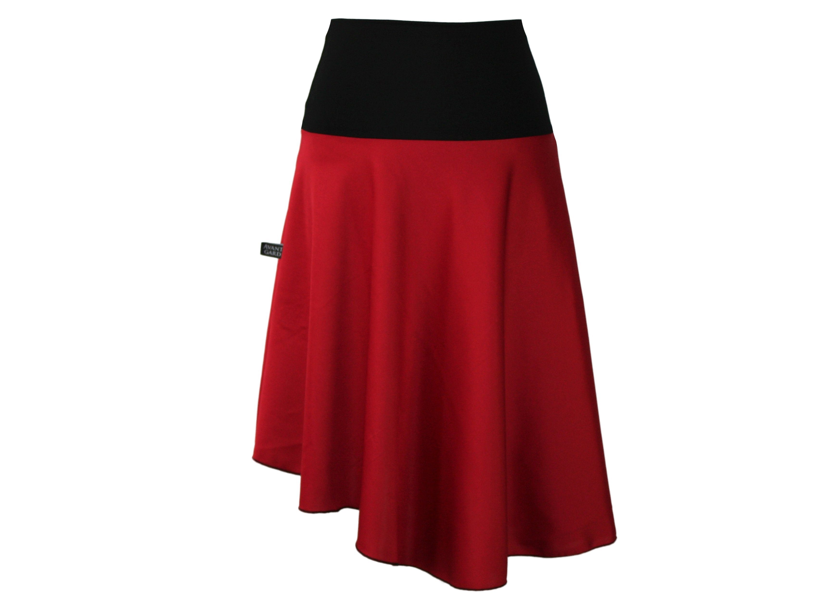 dunkle design Jerseyrock Asymmetrisch Grau Rot günstig online kaufen