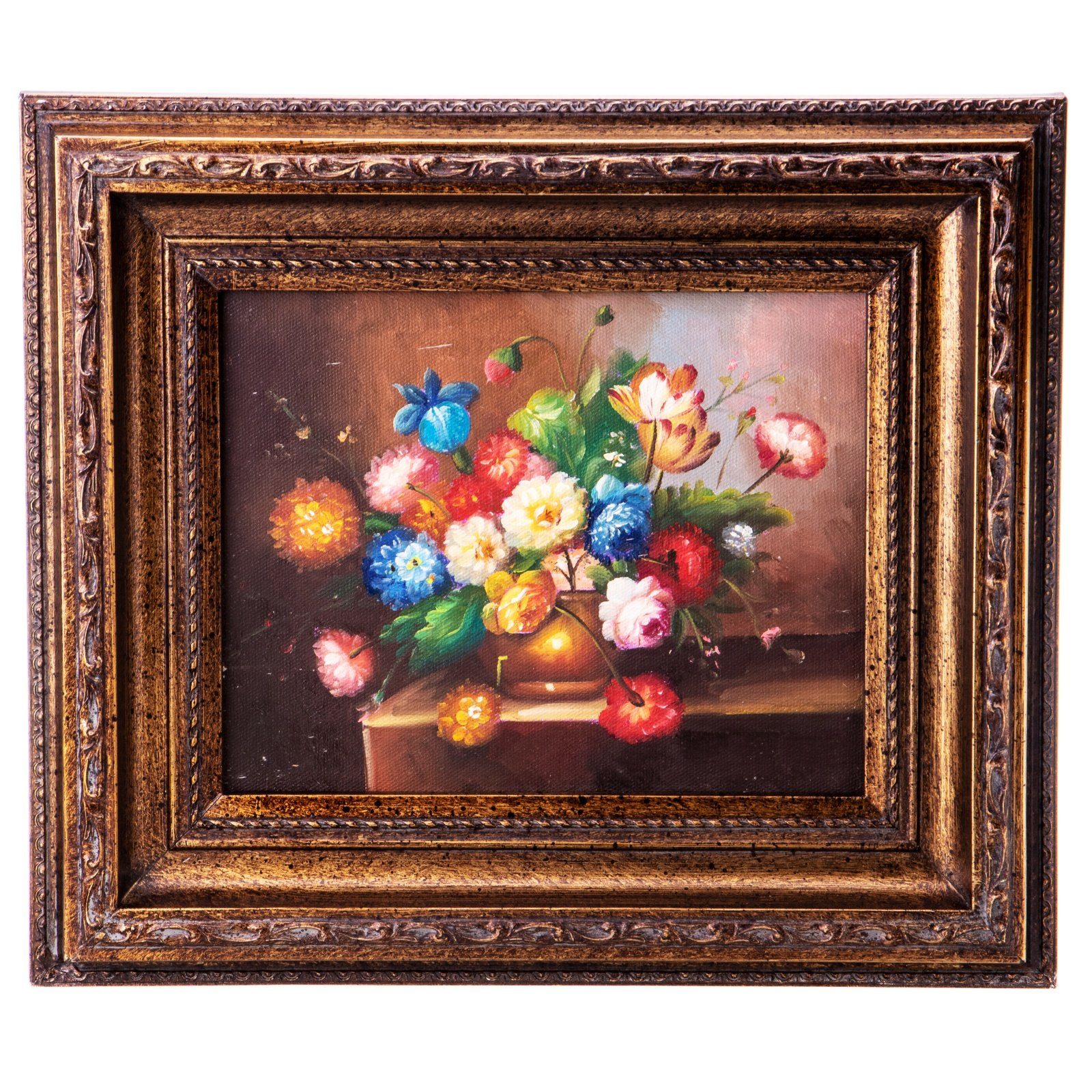 Original Ölgemälde mit Rahmen Gemälde Baum Blüten Bild 124x84cm 