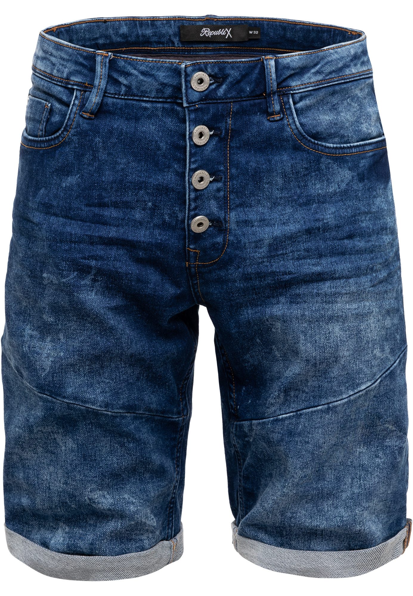 REPUBLIX Jeansshorts TODD Herren Bermuda Jeans Short Hose Regular Fit günstig online kaufen