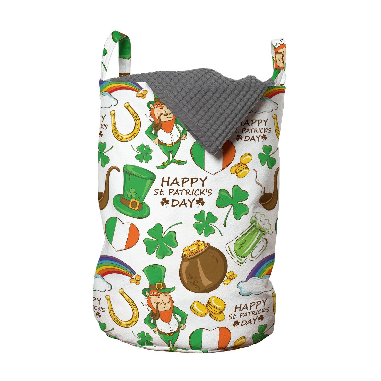 Abakuhaus Wäschesäckchen Wäschekorb mit Griffen für Kordelzugverschluss Irish Waschsalons, Party Feier