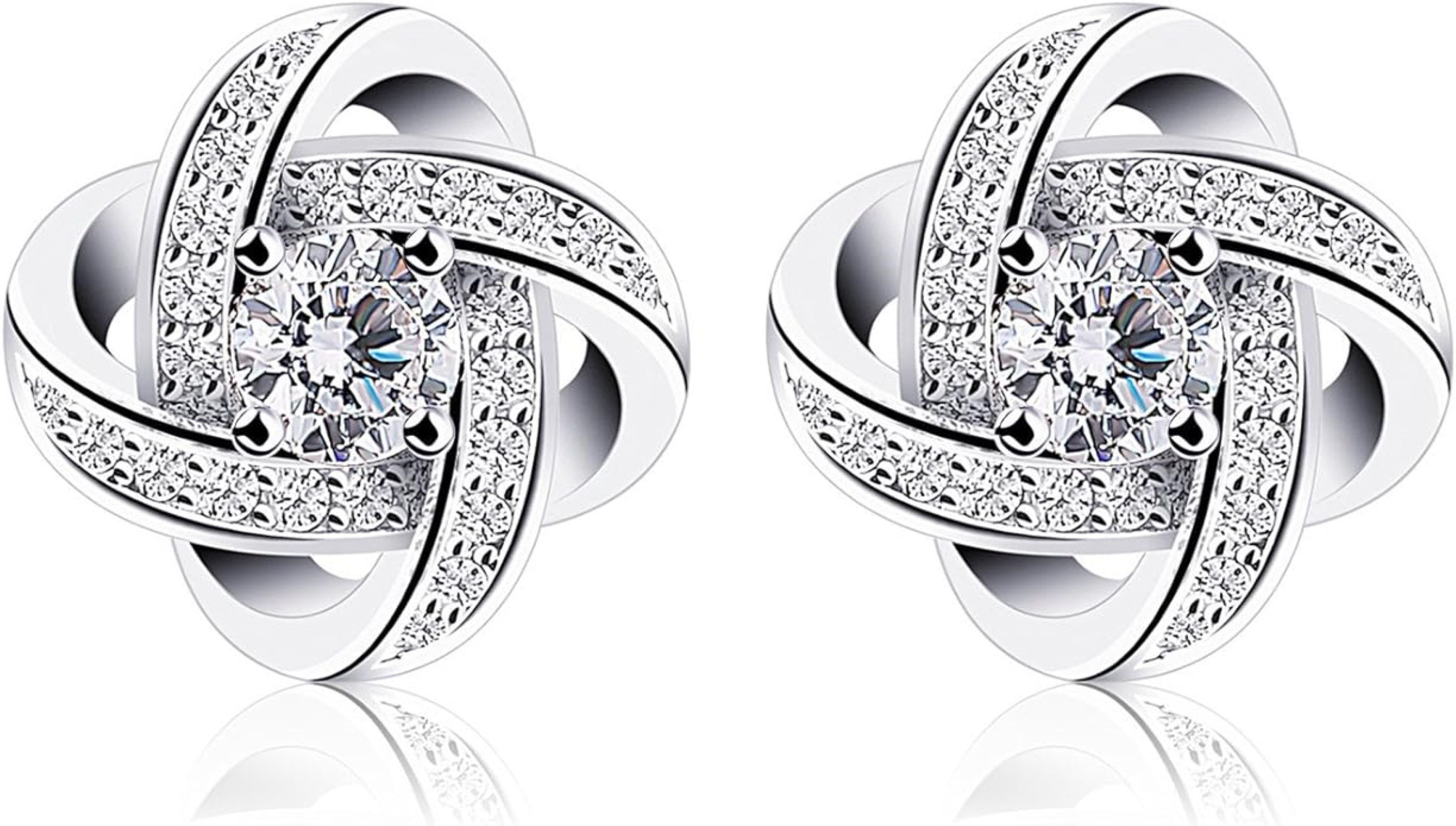 B. Catcher Paar Ohrstecker Twist-Würfel Ohrringe Damen 925 Silber Ohrstecker - Zirkonia Schmuck (Ohrstecker Paar-Set inkl. Geschenkbox, 2-tlg., 1 Paar Würfel-Twist Ohrstecker mit Zirkonia-Steinen, Geschenkbox), 925 Sterlingsilber, funkelnde Zirkonia-Steine, Hochwertige Verarbeitung