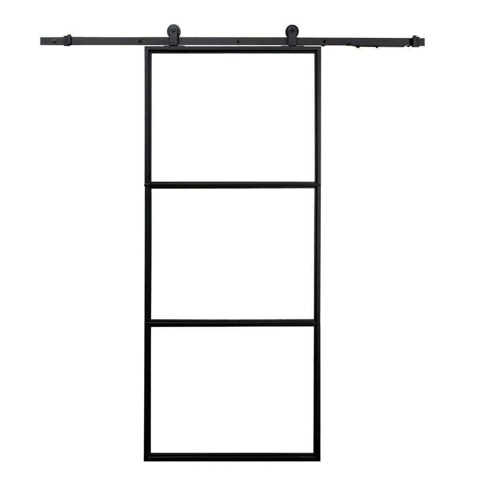 HOME DELUXE Glasschiebetür DIY-Glasschiebetür - STELLAR - 205 x 90 cm Klarglas (Komplettset, inkl. Laufschiene), 8 mm ESG Sicherheitsglas, Schiebetür