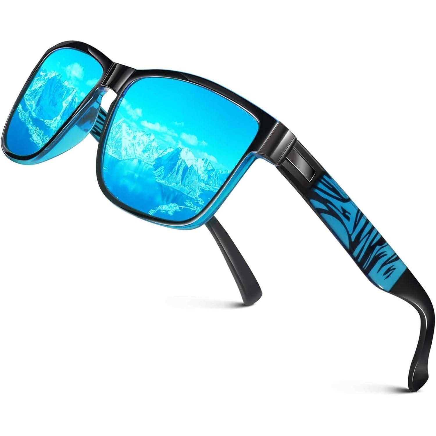 Sonnenbrille Sonnenbrille Herren Damen Schwarz & Blau Rahmen Blau Linse