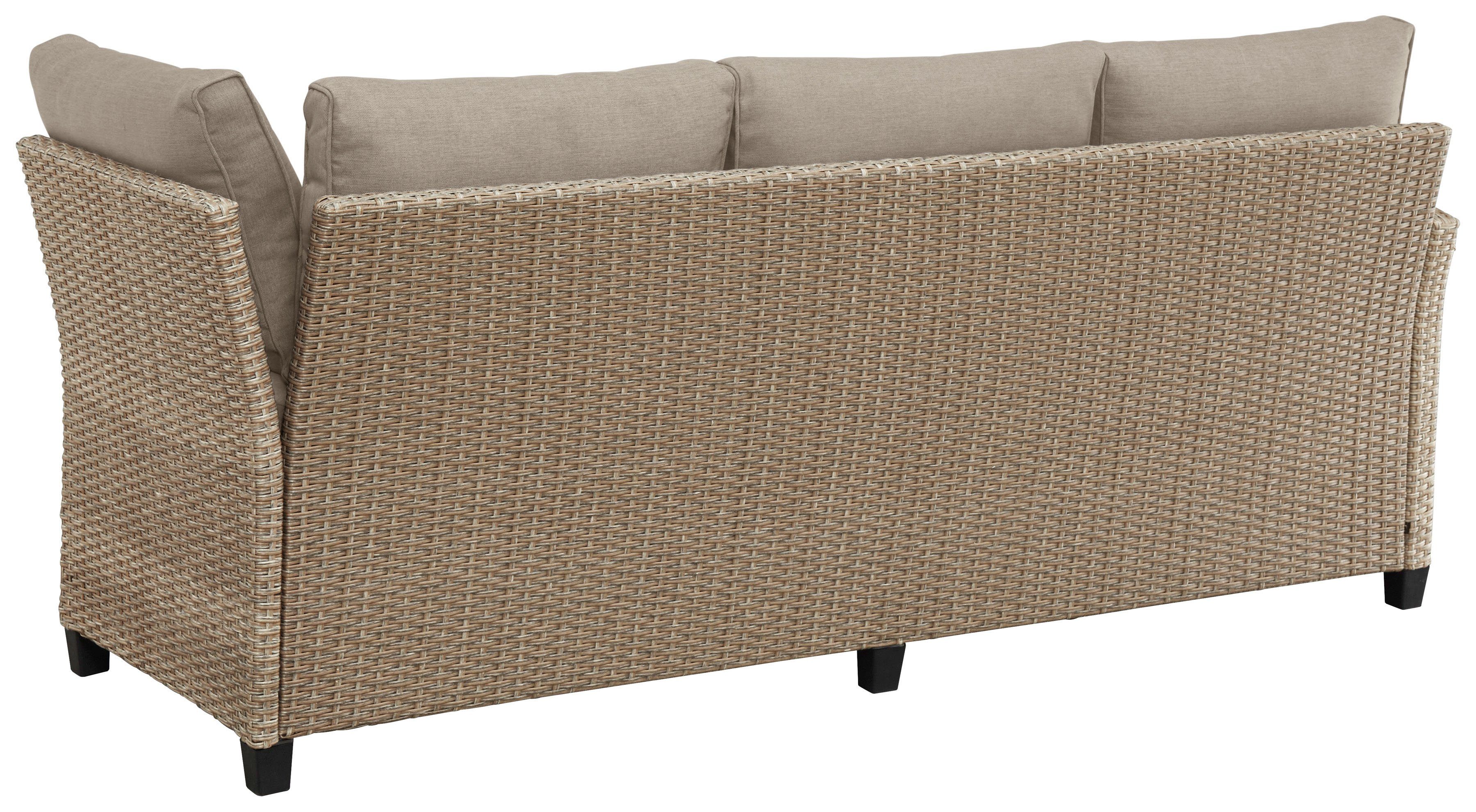 3 (20-tlg), Polyrattan cm, 120x82 Gartenlounge-Set KONIFERA Hocker, Sofas, grau-beige Tisch 2 beige Rotterdam, |