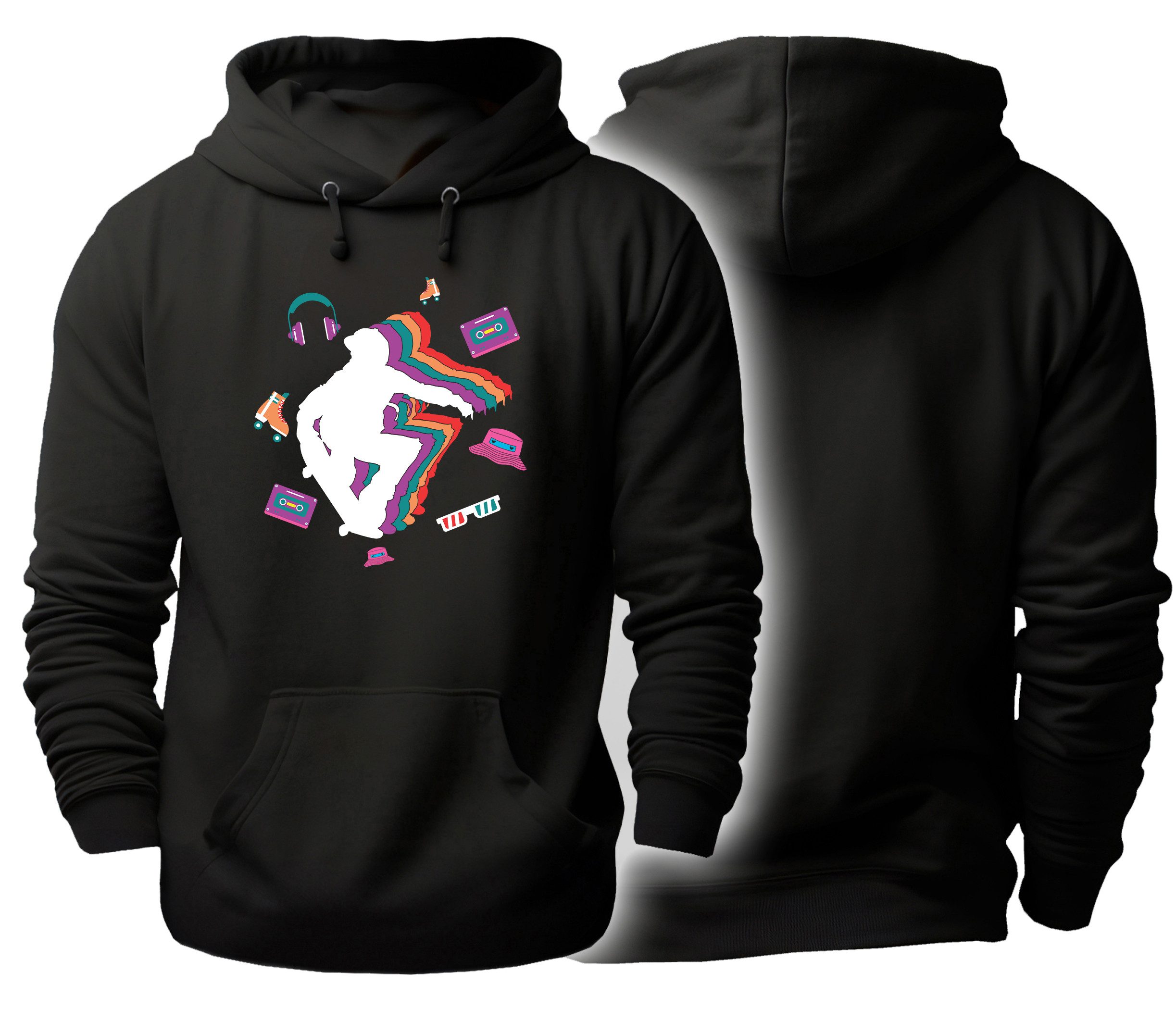 MyDesign24 Hoodie Damen und Herren Kapuzensweater - 90er Jahre Skater Skater Пуловеры i521
