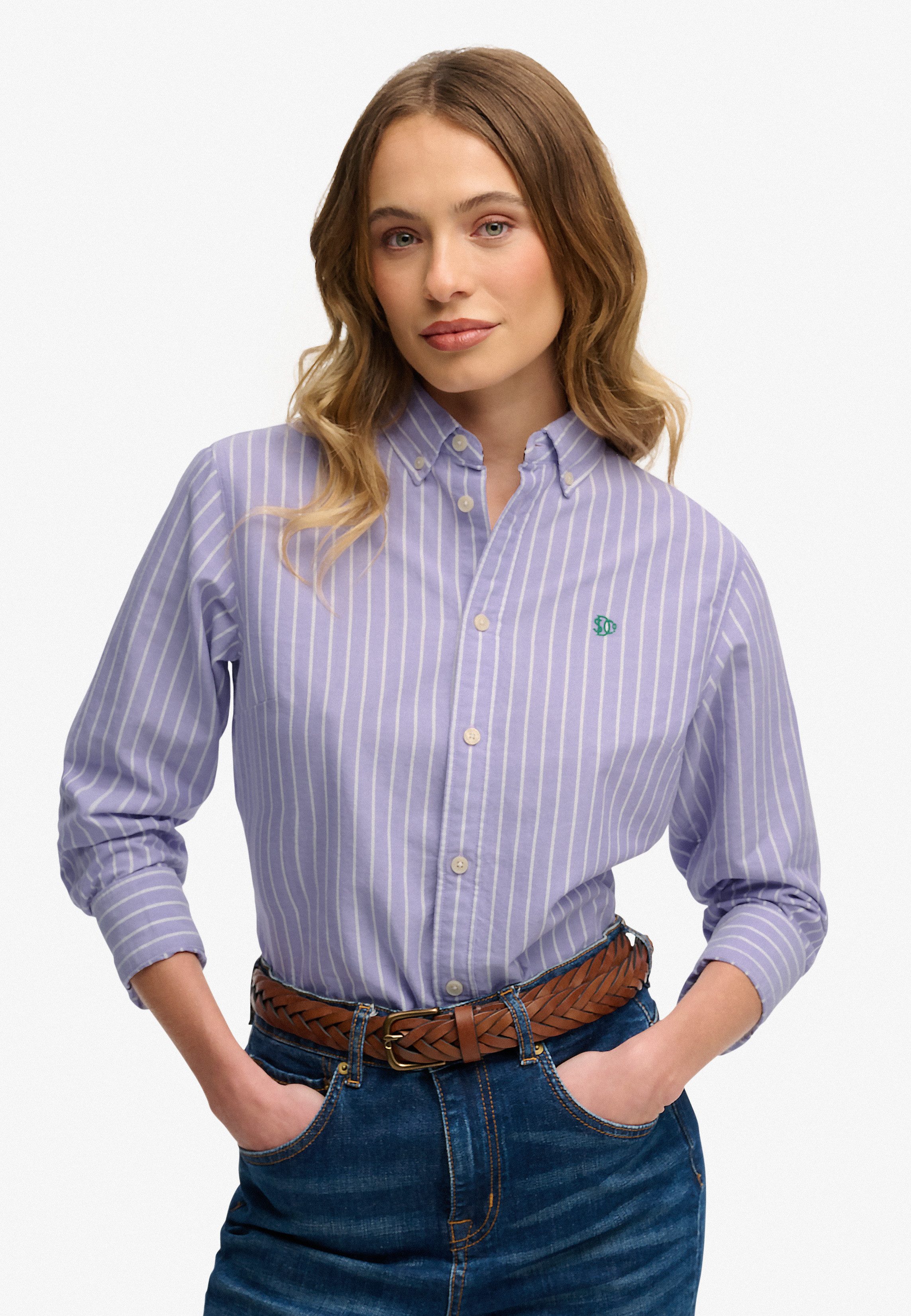 Superdry Hemdbluse SLIM OXFORD BD L/S SHIRT Baumwolle, slim fit günstig online kaufen