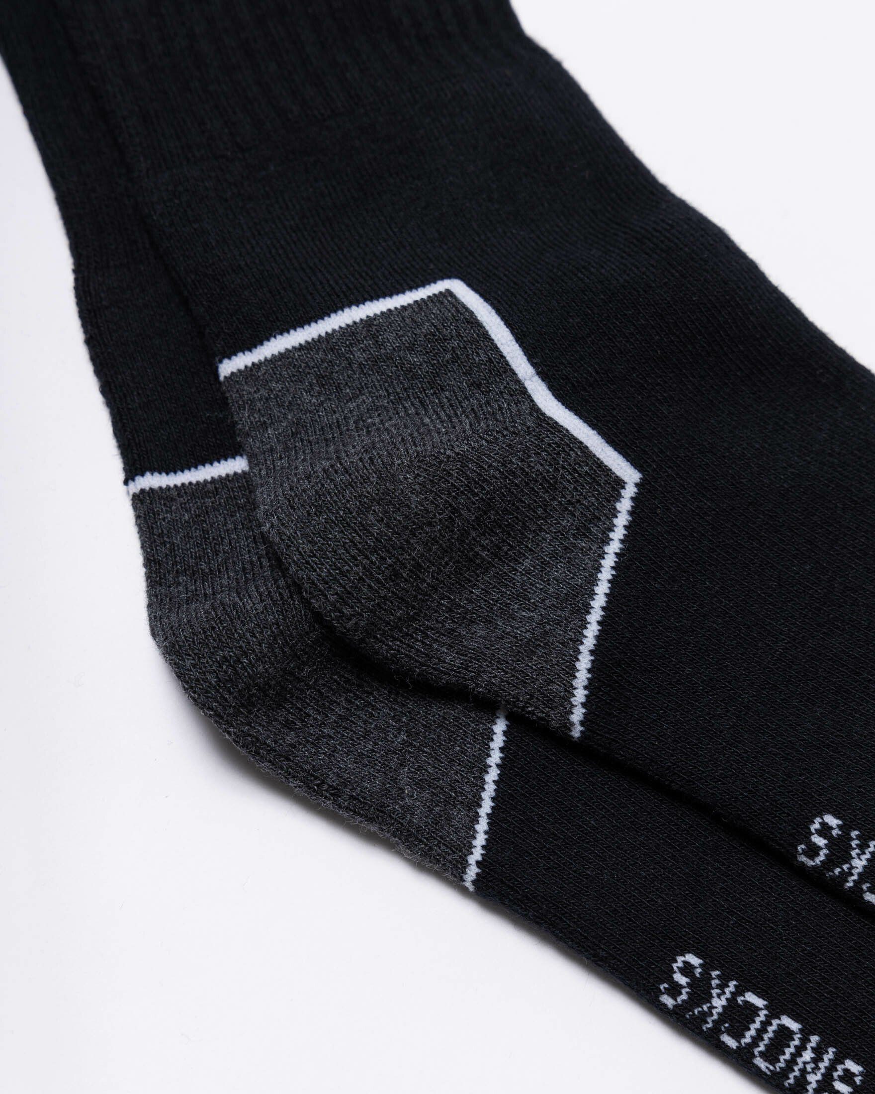 mit für Arbeitssocken Akzente Vollfrotteesohle, Bio-Baumwolle perfekt SNOCKS stabile Stiefel (2-Paar) Schwarz/Weiße aus