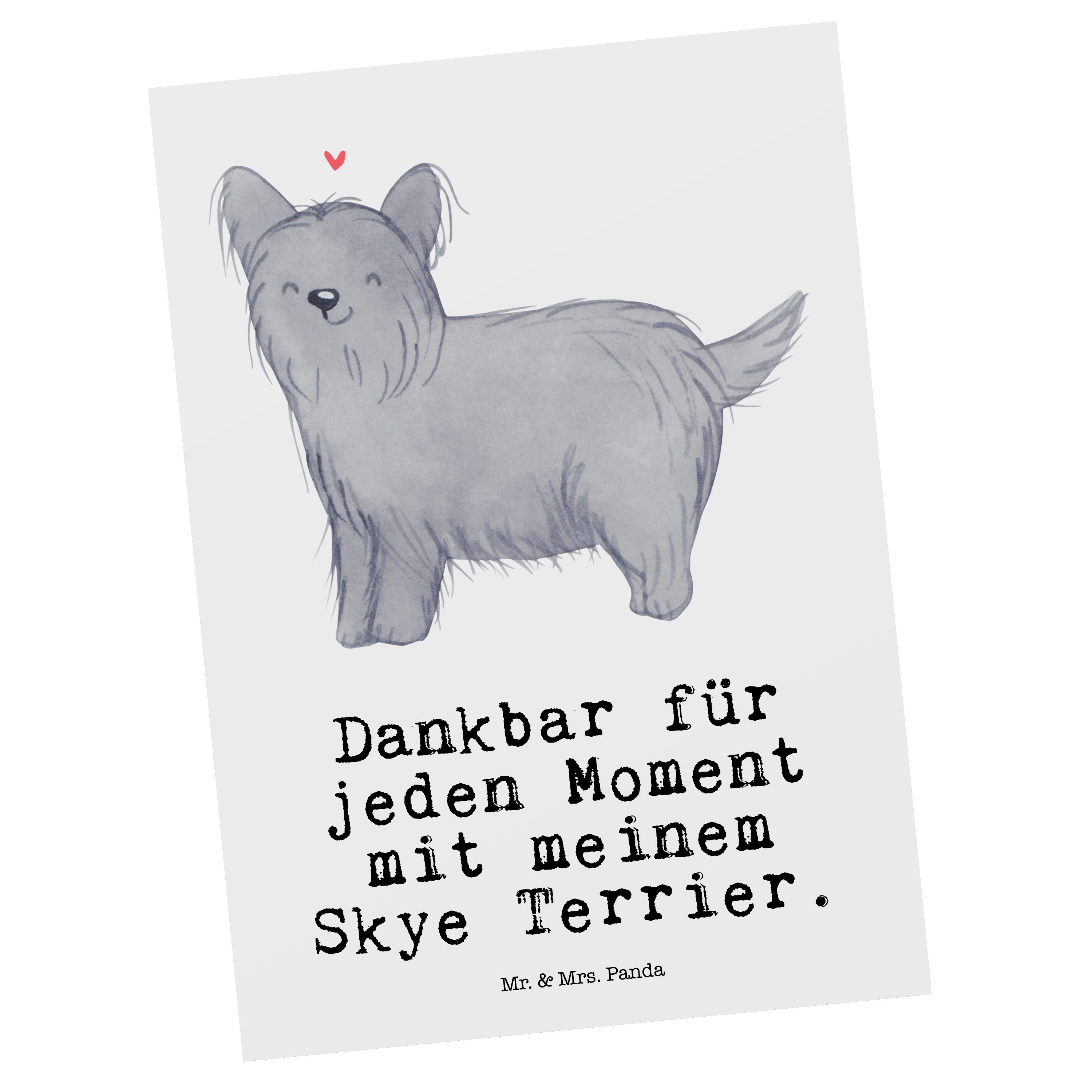 Mr. & Mrs. Panda Postkarte Skye Terrier Moment - Weiß - Geschenk, Rassehund, Einladungskarte, Ti