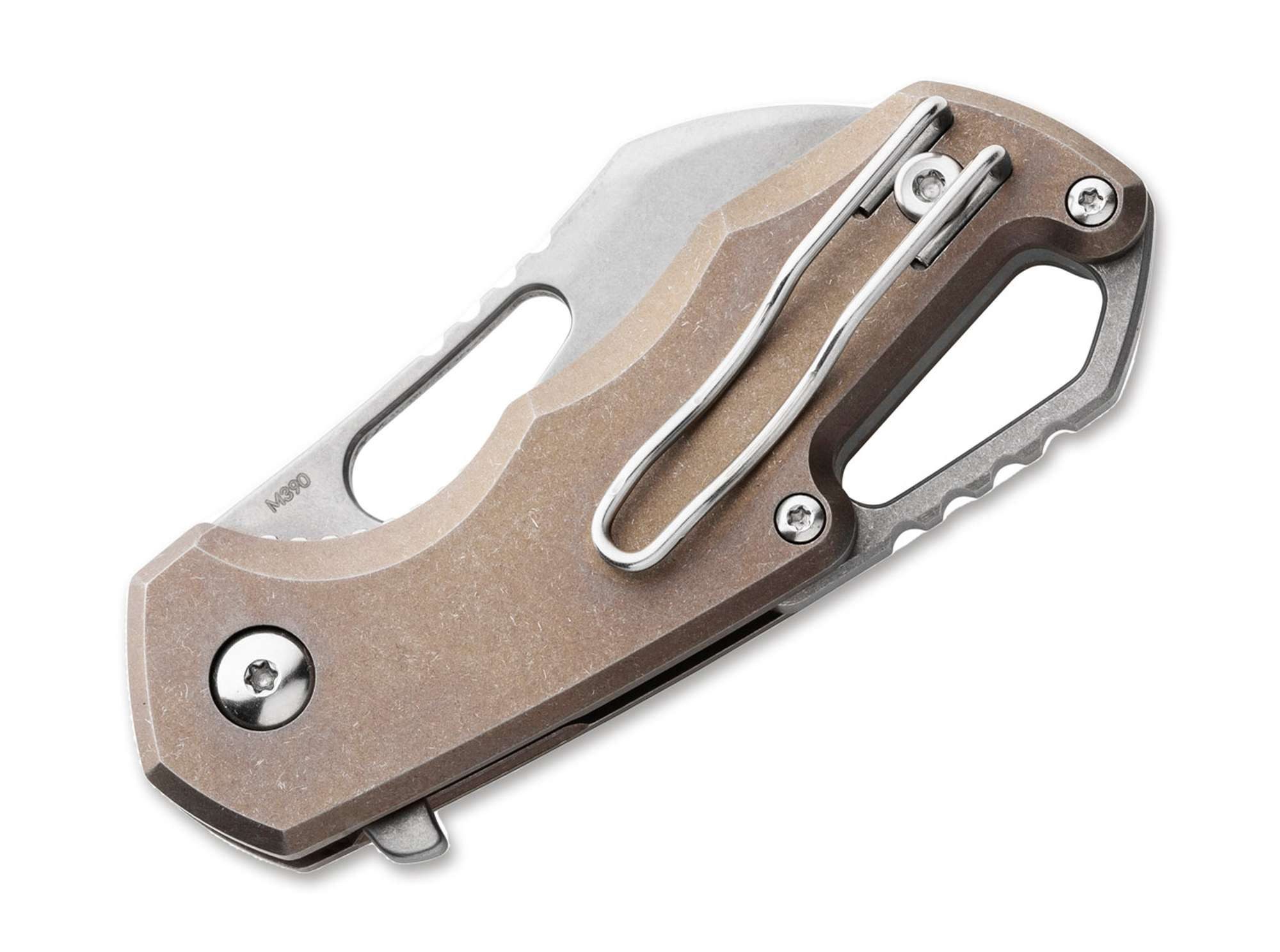 MKM Taschenmesser Taschenmesser Isonzo M390 Hawkbill Titanium Bronze