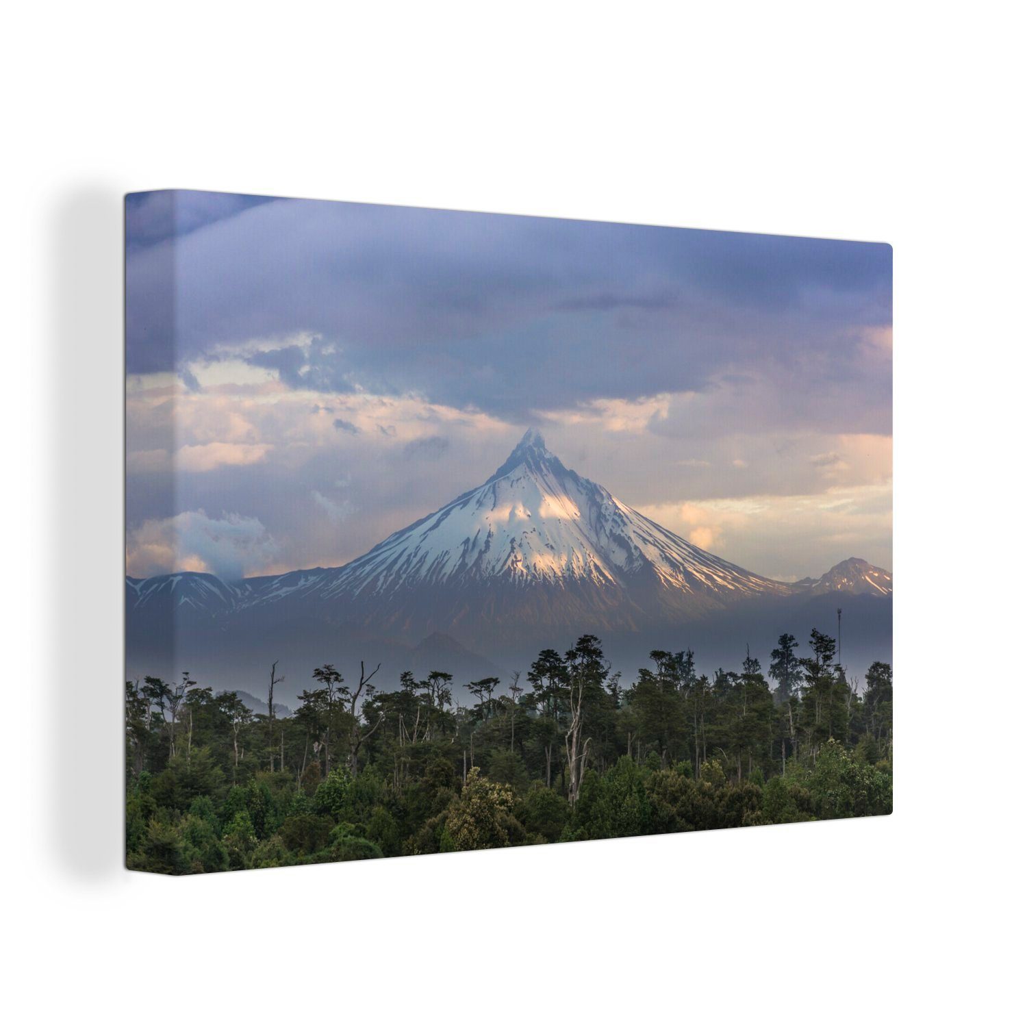 OneMillionCanvasses® Leinwandbild Blick auf den Vulkan im Puyehue-Nationalpark in Südamerika, (1 St), Wandbild Leinwandbilder, Aufhängefertig, Wanddeko, 30x20 cm