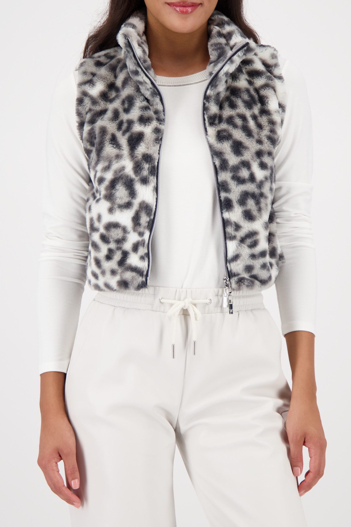 Monari Fellimitatweste Weste fake fur Leo Regular fit mit Stehkragen günstig online kaufen