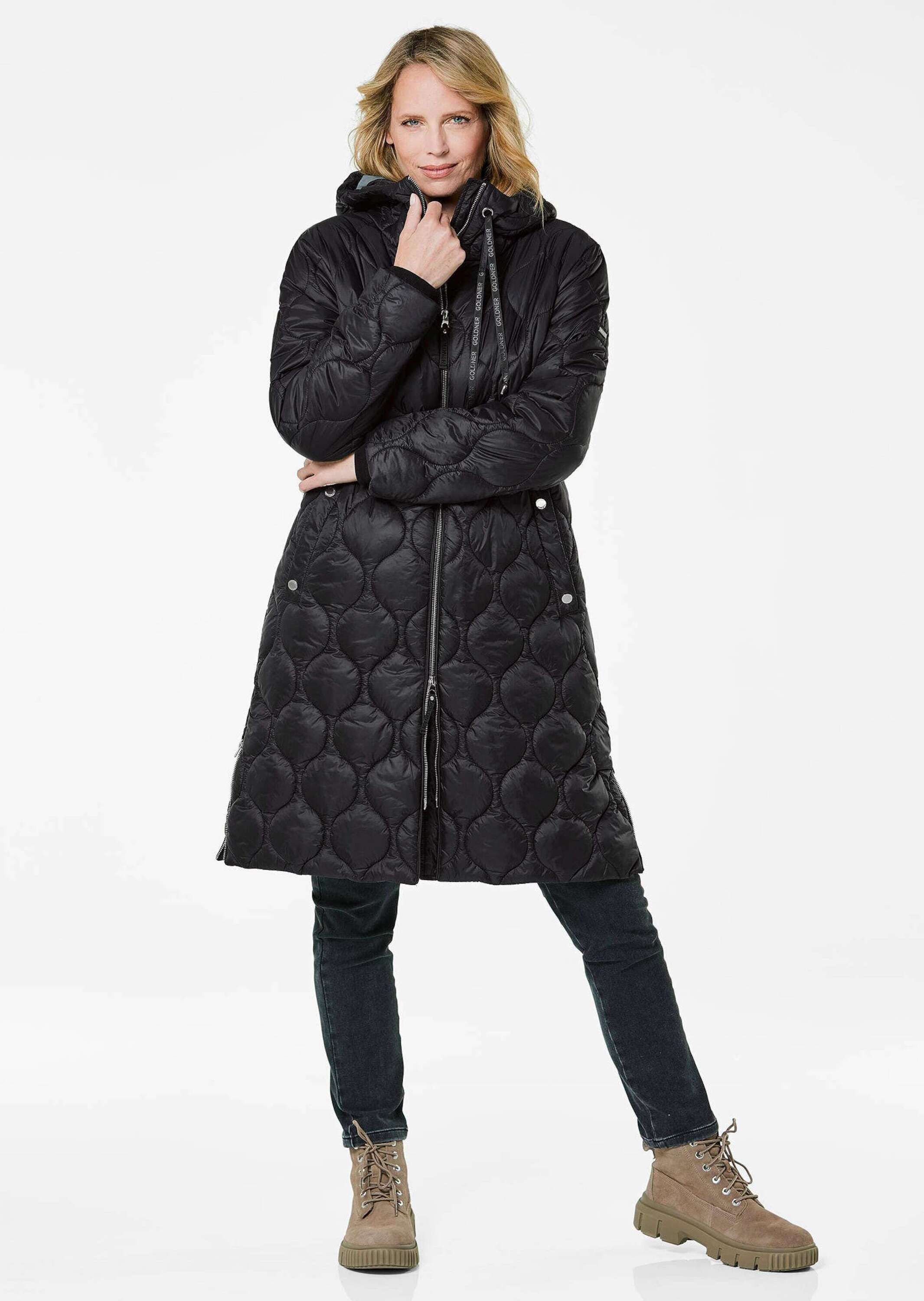 GOLDNER Jerseyblazer Wintermantel mit Stehkragen und Kapuze Wärmende Alltag günstig online kaufen