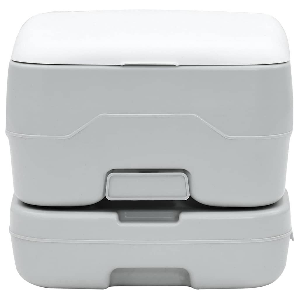 vidaXL Campingtoilette Camping-Toilette Grau und Weiß 41,5 x 36,5 x 30 cm Polyethylen, (1-St)