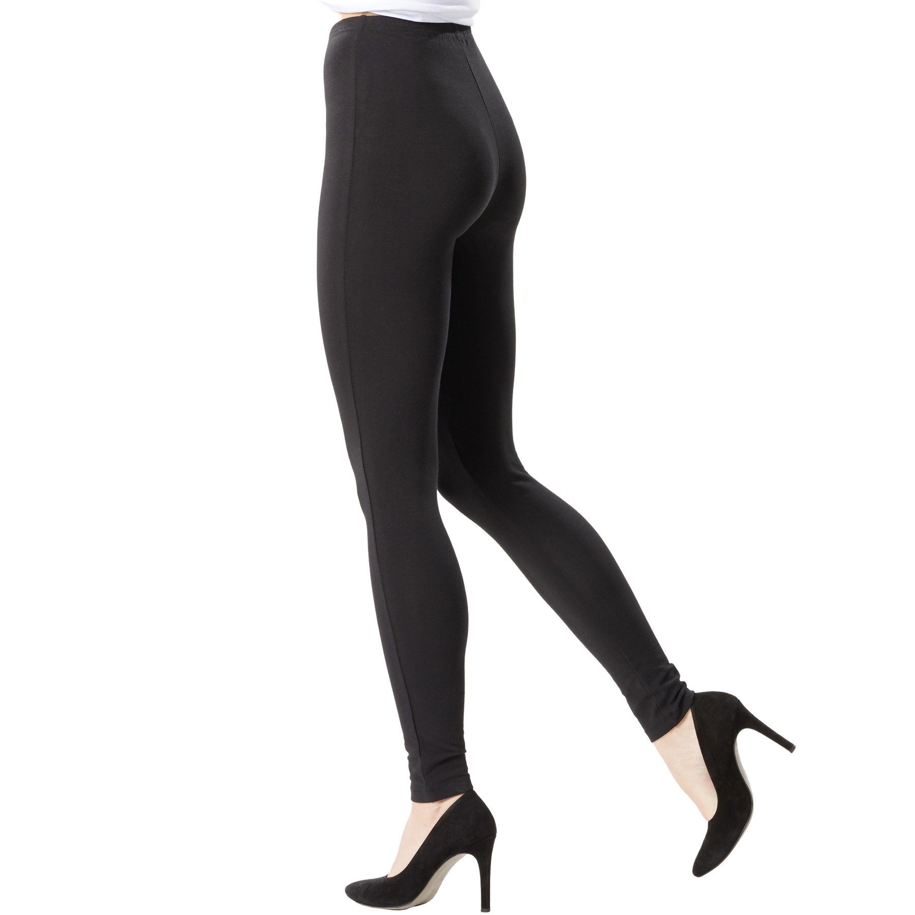dressforfun Leggings Enghose, Für viele Outfits & Auftritte, Einfarbige Leggings für (Stretchhose, Konfektionsgröße L in schwarz) Dehnbares und strapazierfähiges Material, Elastischer Gummibund