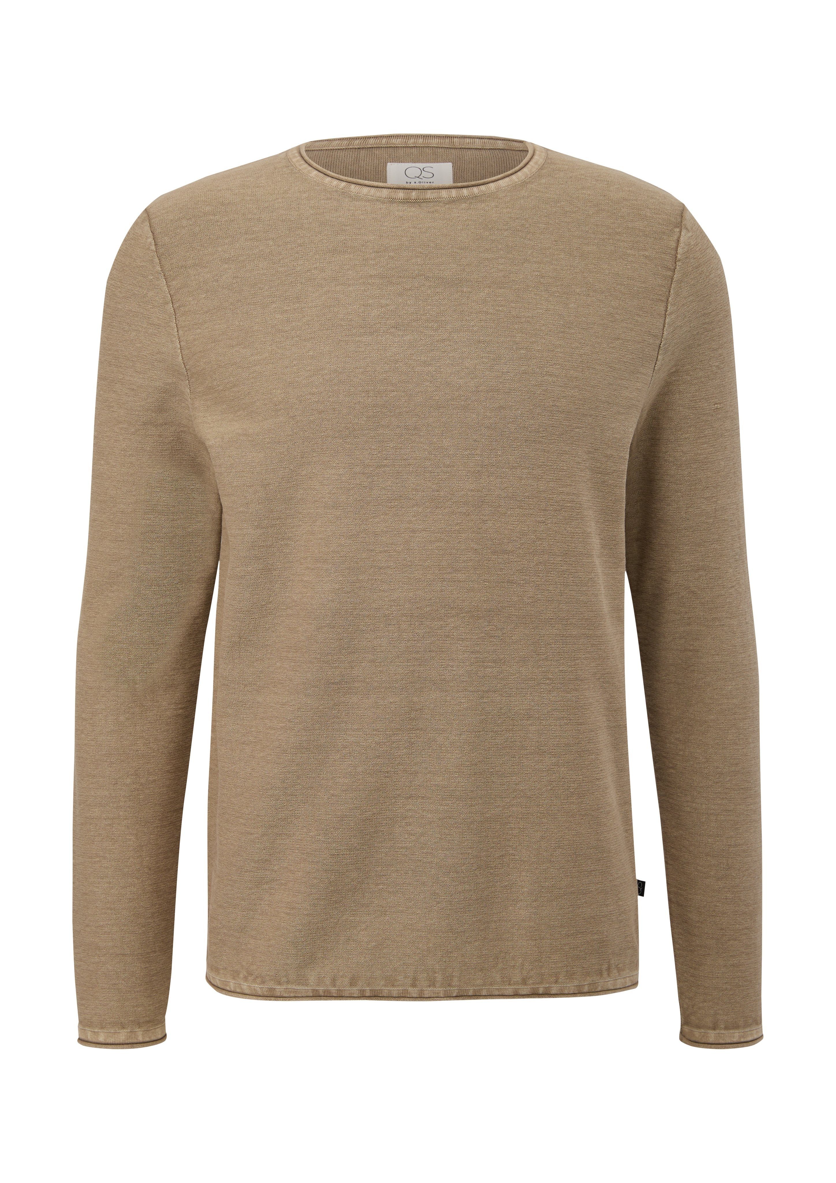 QS brown Optik melierter mit leicht Strickpullover