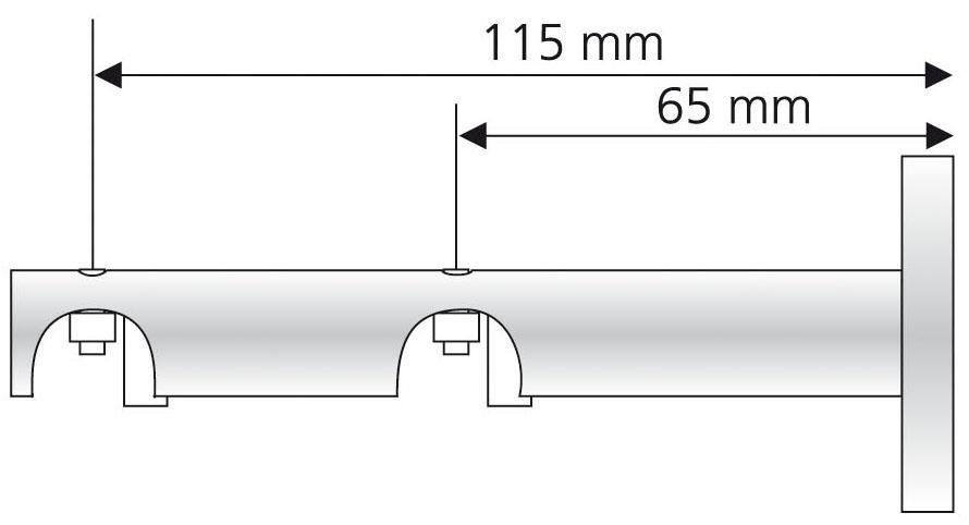 Liedeco Deckenträger für Gardinenstangen, Gardinenstangen, (1-St), für Gardinenstangen Ø 16 mm – Bild 2 von 4