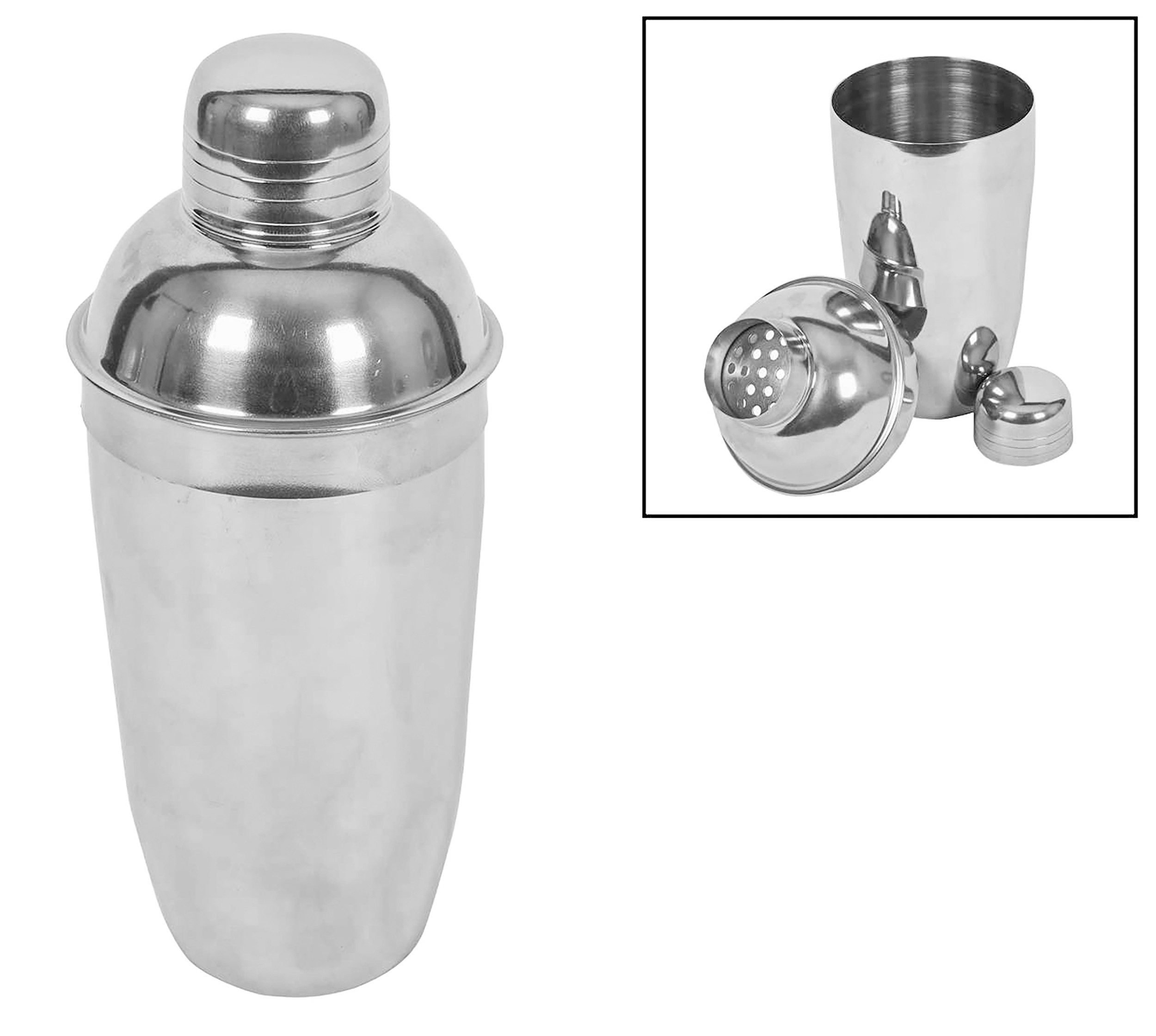 HIT Trading Cocktail Shaker COCKTAIL SHAKER 3-teilig 500ml aus Edelstahl Cocktailmixer 02, Cocktailshaker Mischbecher Barmixer Barkeeper Bar Getränke Mixer