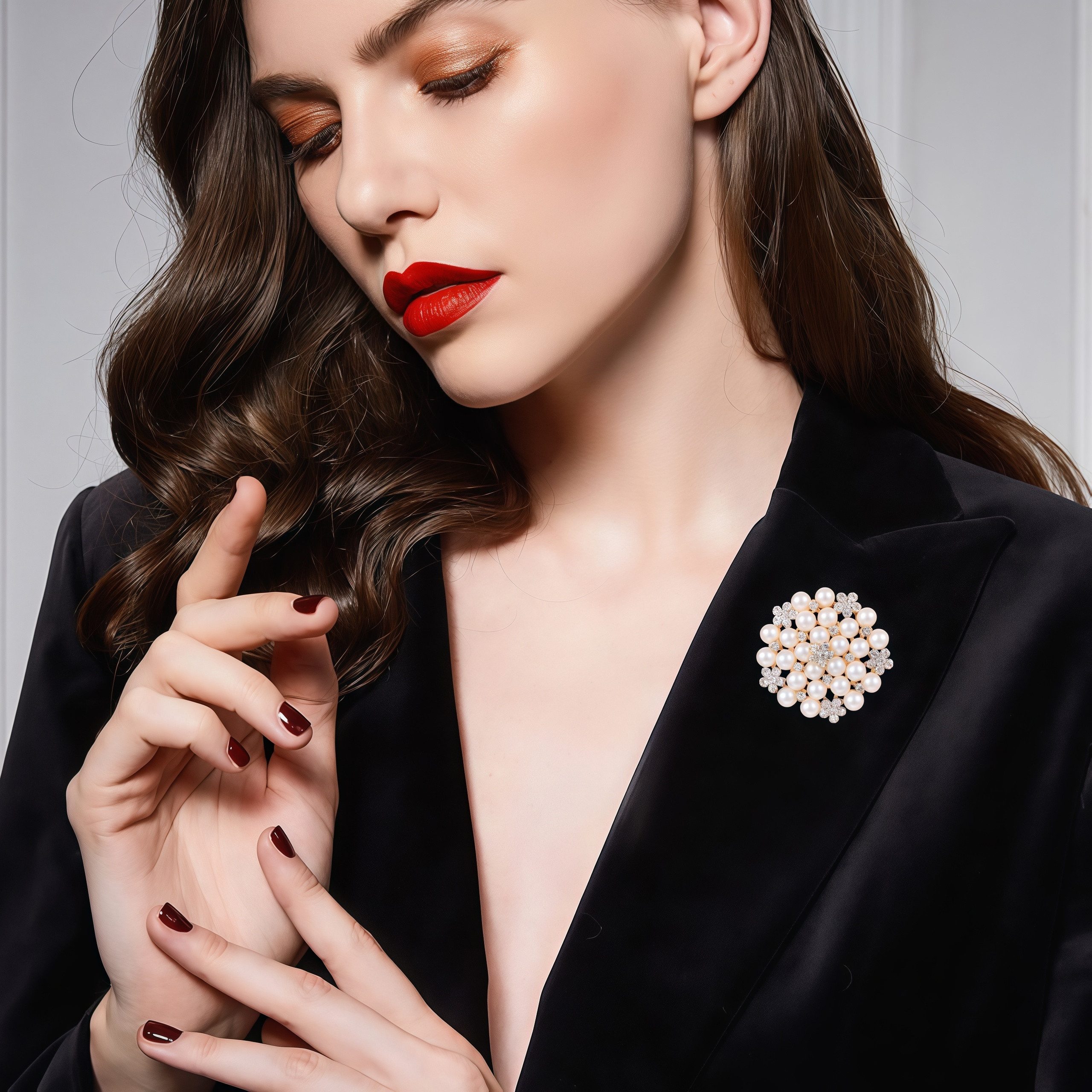 FOUORTUNATE-BEE Brosche Perlen-Strass-Brosche als Reversnadel mit Geschenkb günstig online kaufen