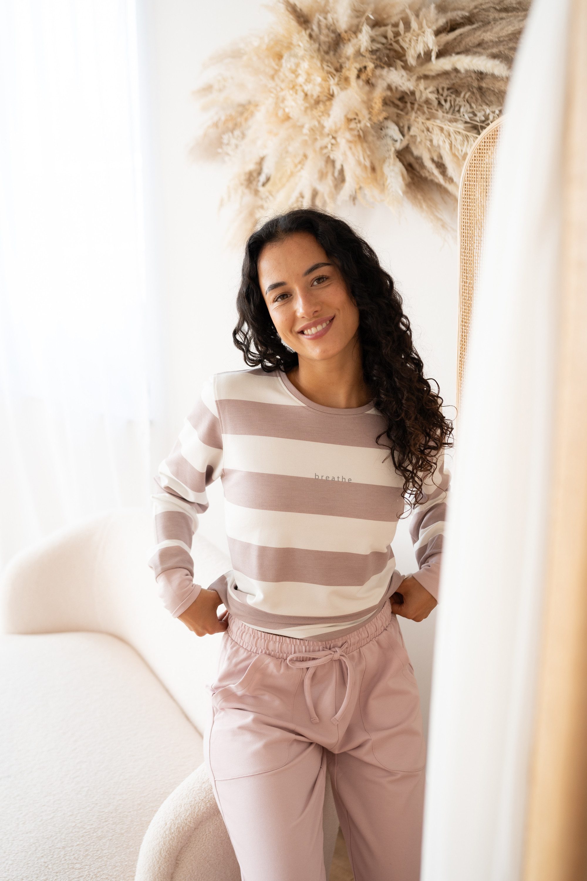 By Louise Pyjamahose Cosy Lounge (1-tlg., 1-teilig) Damen Schlafhose Pyjama günstig online kaufen