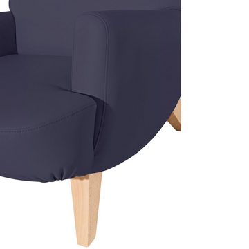Max Winzer® Sessel Brandford Sessel Kunstleder dunkelblau (1 Stück), Made in Germany