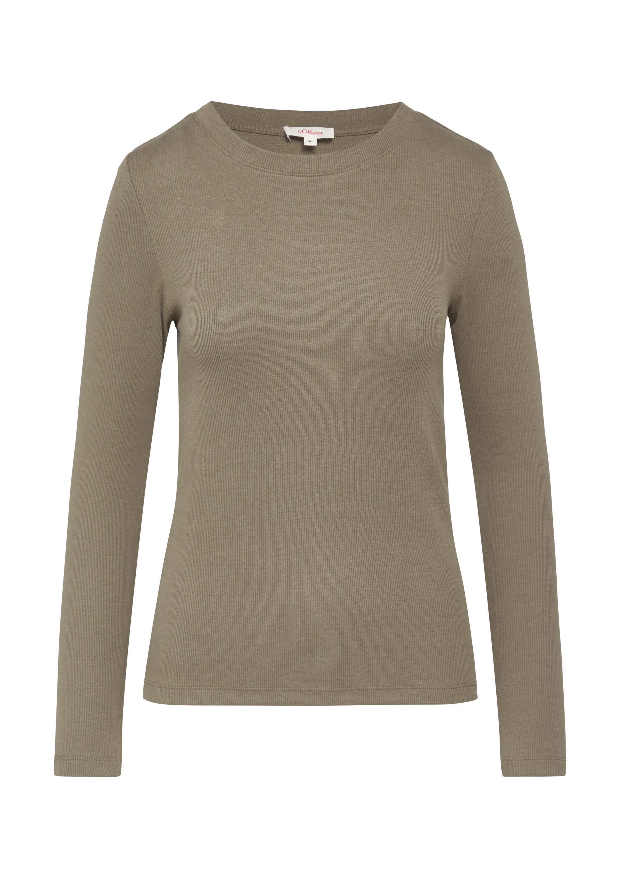 s.Oliver Langarmshirt T-Shirt Geripptes Langarmshirt im Slim Fit günstig online kaufen