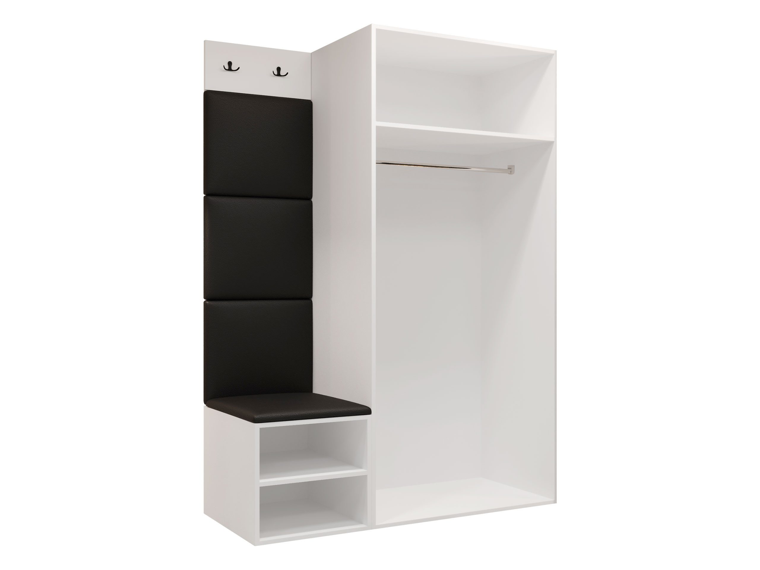 MIRJAN24 Garderoben-Set Medi IV, (Drehtürenschrank, Schuhschrank, 4x Paneel 42x42), 2 Kleiderhaken für Kleidung