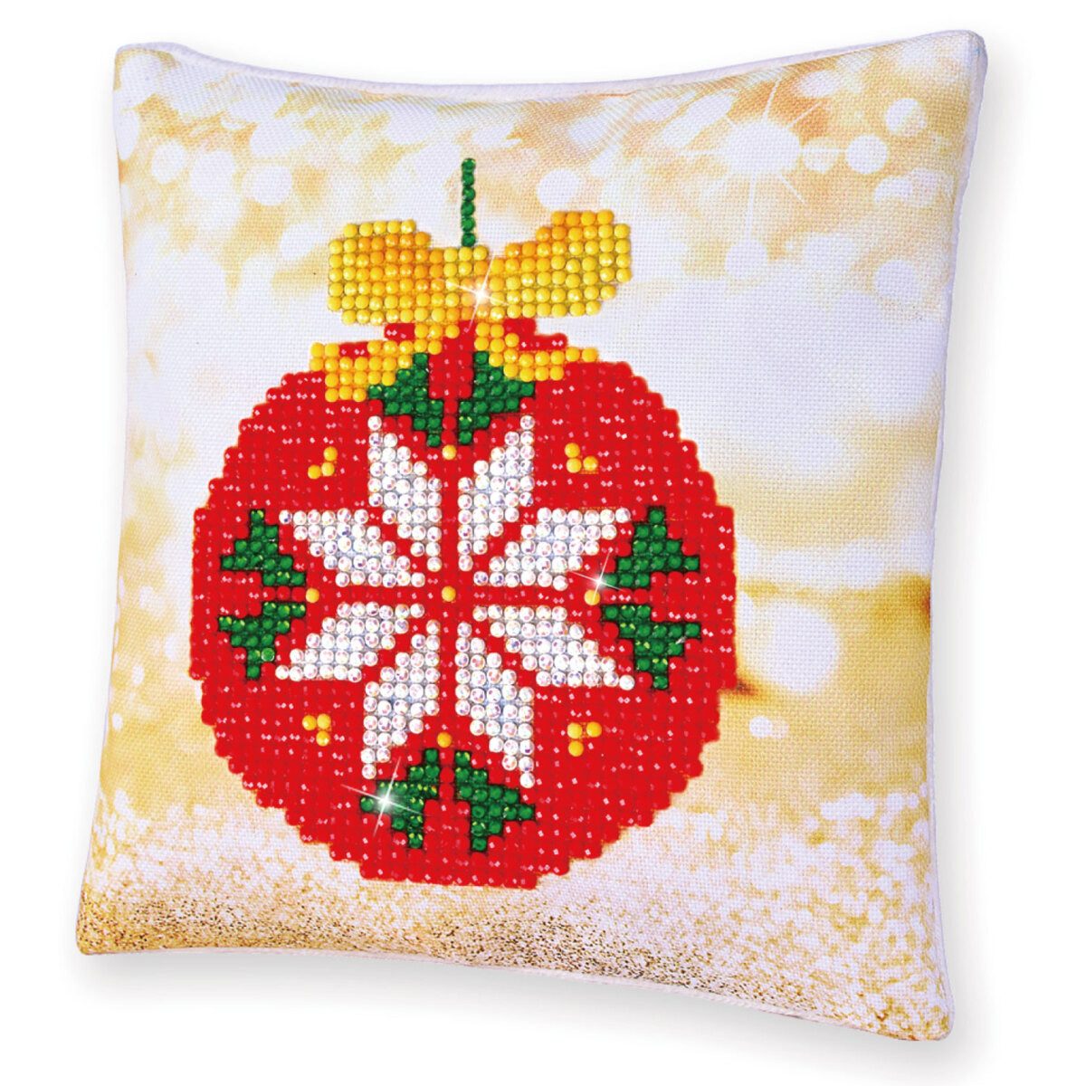 Pracht Bastelperlen Diamond Dotz Kissen Weihnachtskugel rot 18x18cm