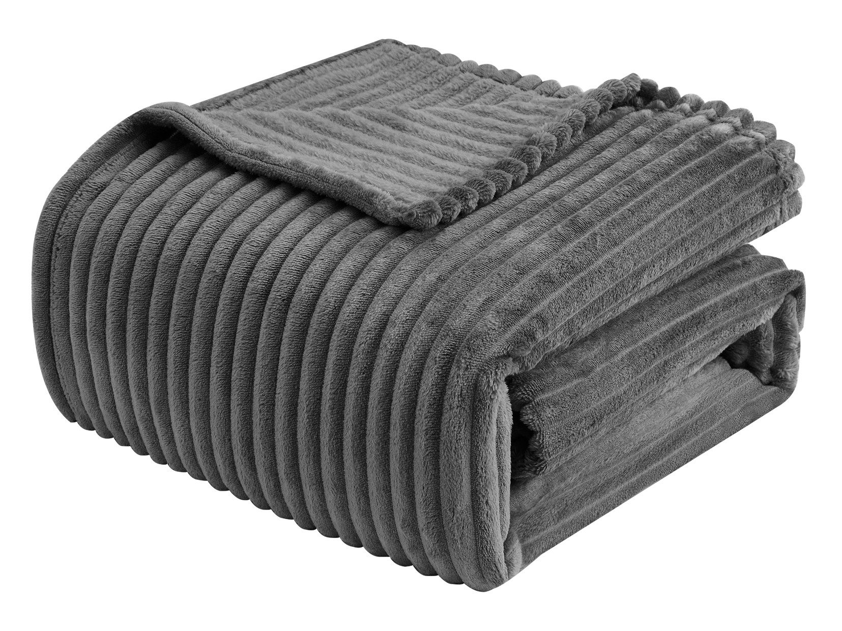 Wohndecke, Woltu, Kuscheldecke Flanell mit Streifenmuster günstig online kaufen