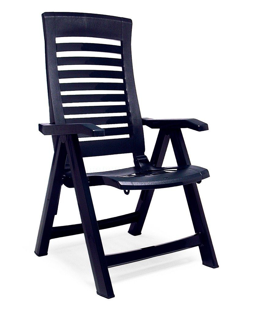BEST Gartenstuhl »Florida«, (2er Set), Kunststoff, verstellbar, blau