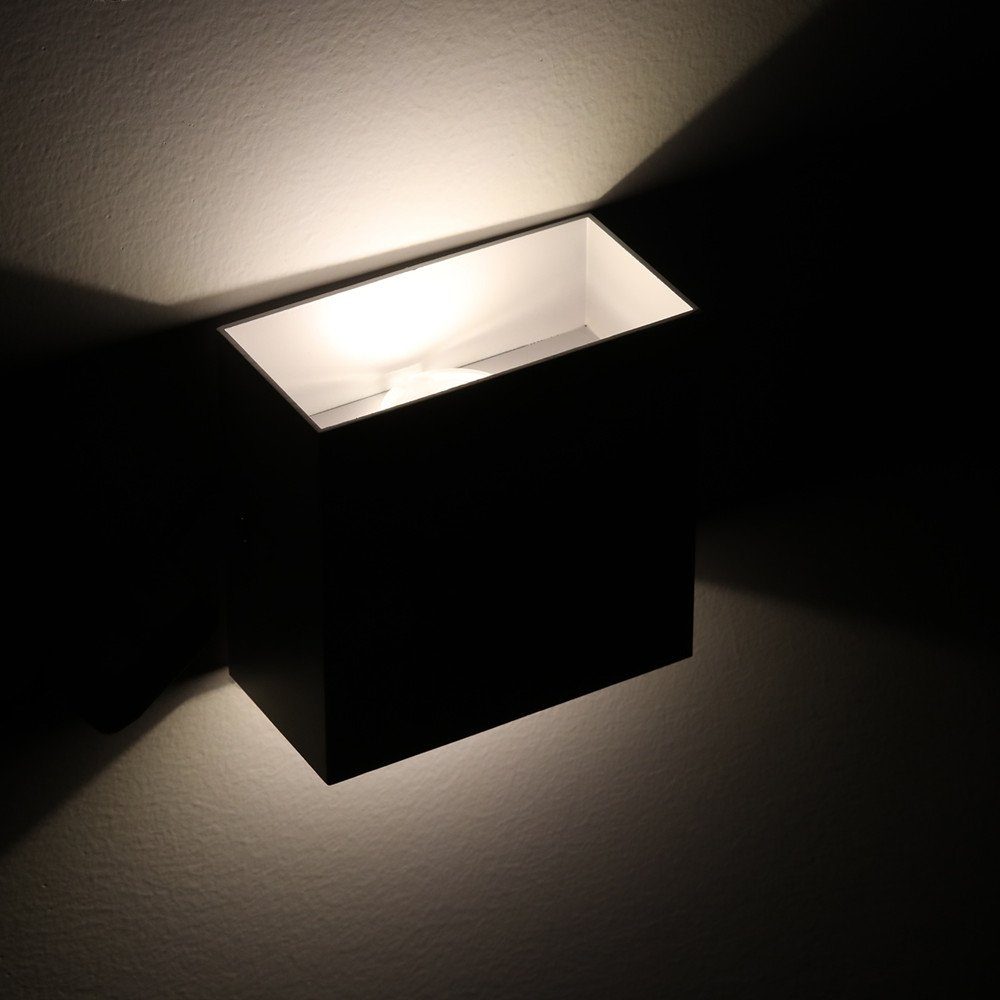 & integriert, IP65, Auf 1 ab LED für iscooter Lichtstrahl, Square ab Treppenhaus Wohnzimmer Flur Schwarz Treppen Lichtstrahl, 6W Außenwandleuchten, und Auf fest Warmweiß, Lampe, Wandleuchte Eingangsflur Stücke Einstellbarer Modern Schlafzimmer