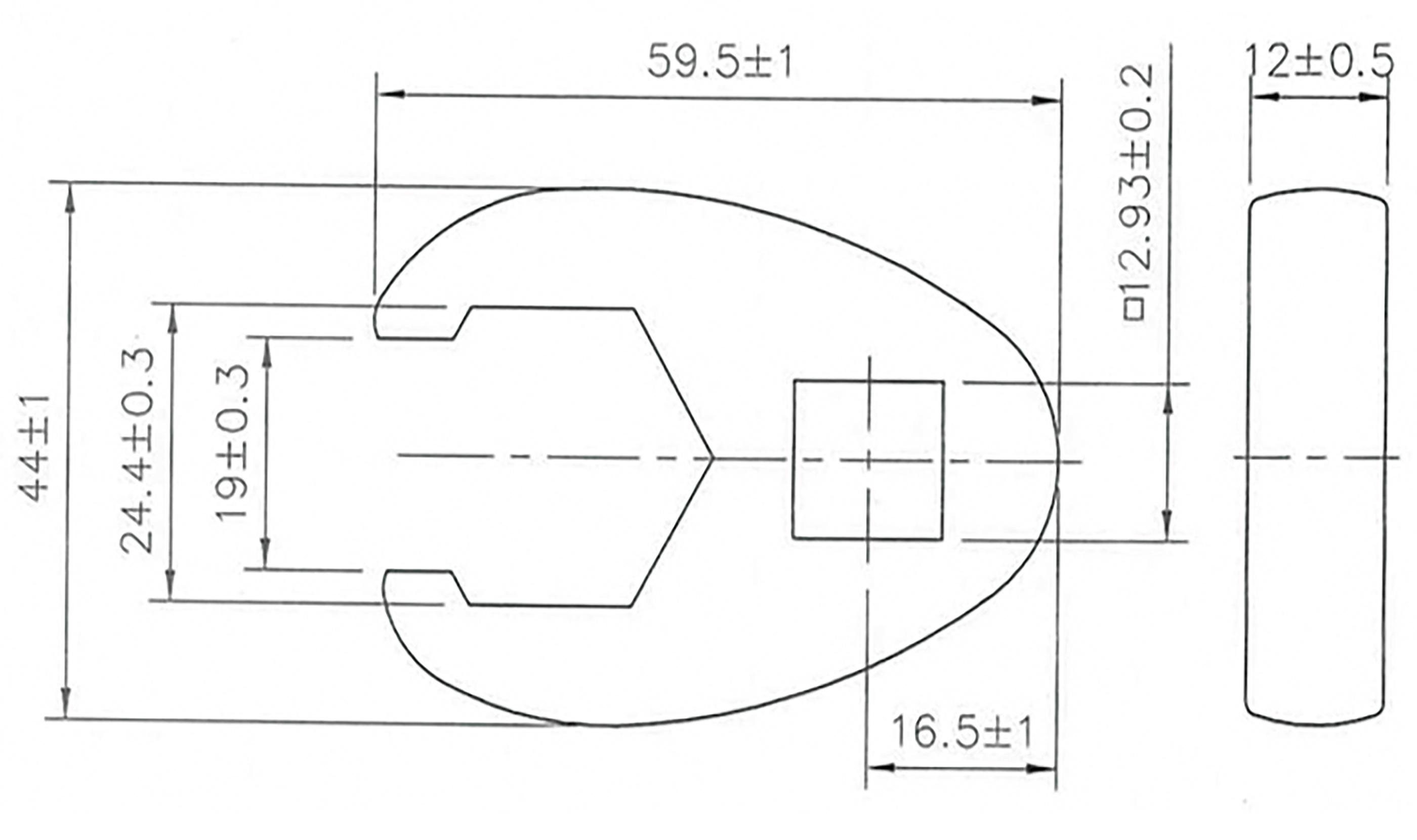 Stecknuss BGS 24 Hahnenfußschlüssel, Innenvierkant technic 12,5 mm Antrieb mm SW (1/2),