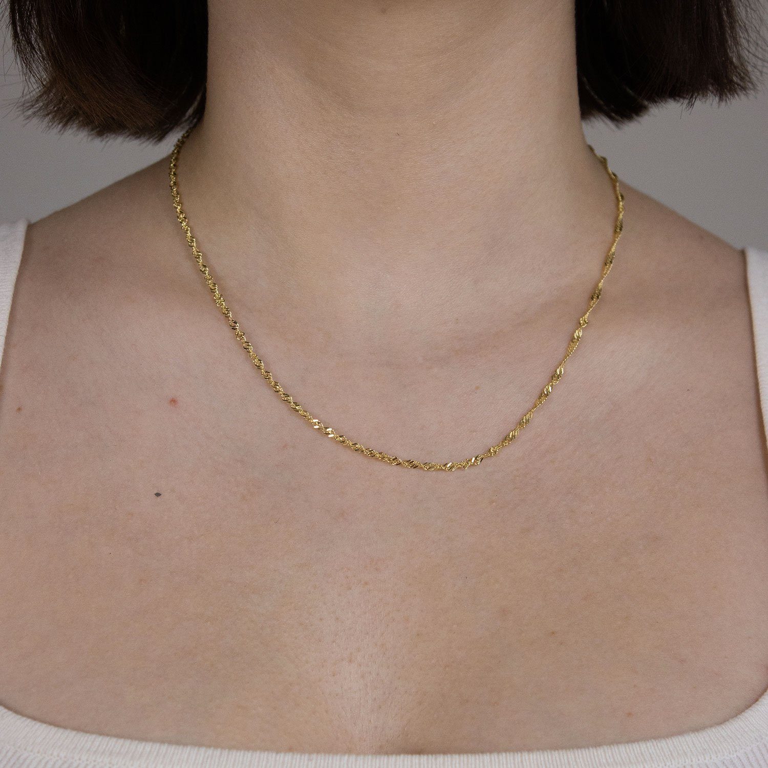 HOPLO Goldkette Goldkette Singapurkette Länge 45cm günstig online kaufen
