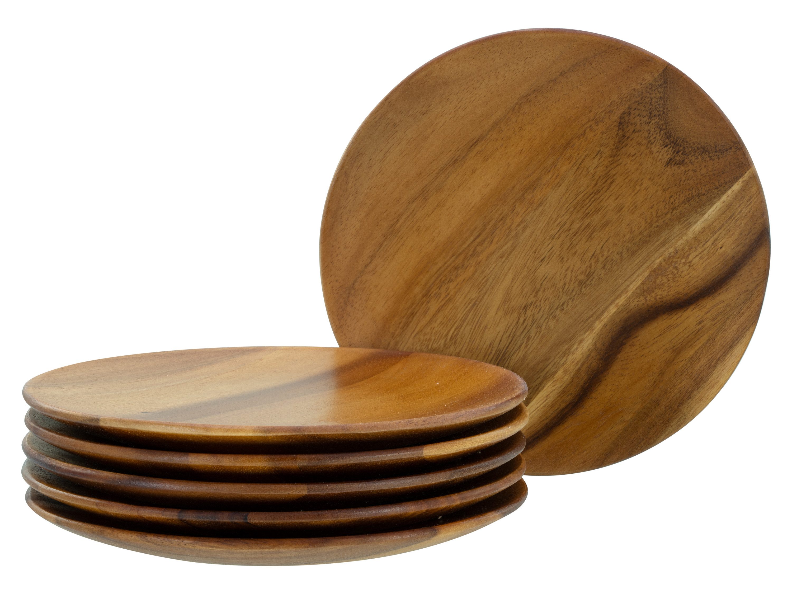 CreaTable Teller Nature Collection Akazienholz Teller 6-tlg, (6 St)