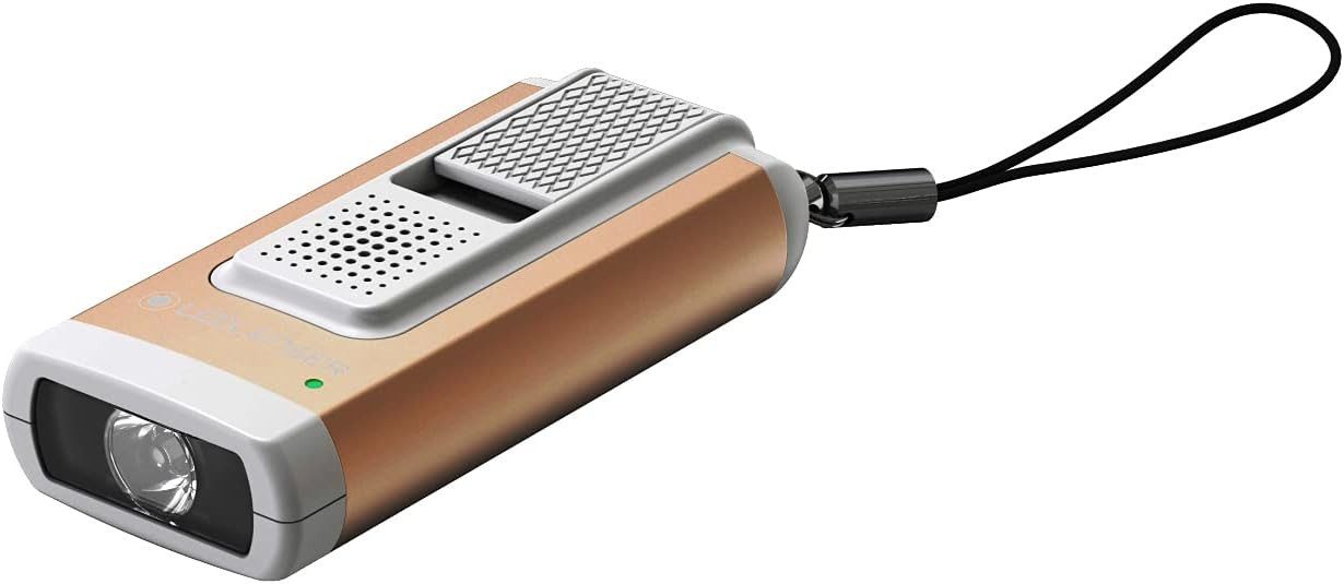 Ledlenser LED Taschenlampe K6R Safety Mini Schlüsselbundleuchte, Wiederaufladbar mit Alarm