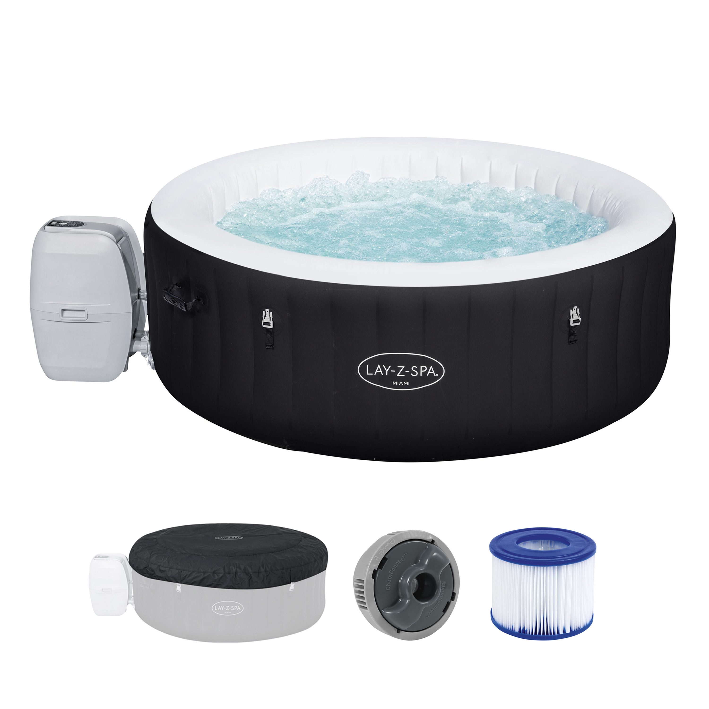 Bestway Whirlpool LAY-Z-SPA® Miami AirJet™, (Set, für max. 4 Personen), Ø 180 x 66 cm
