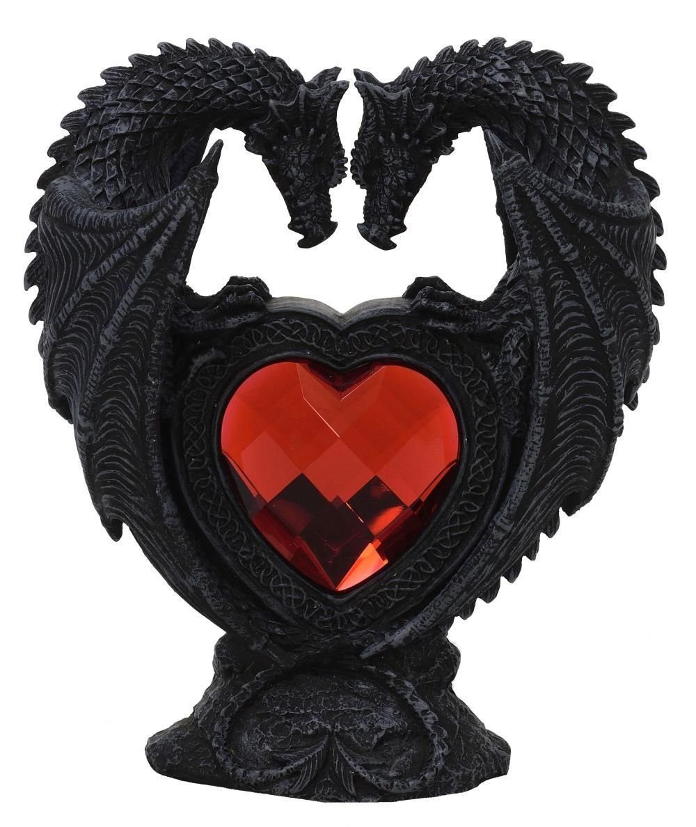 MystiCalls Dekofigur Indoor - Drachenpaar mit rotem Herz