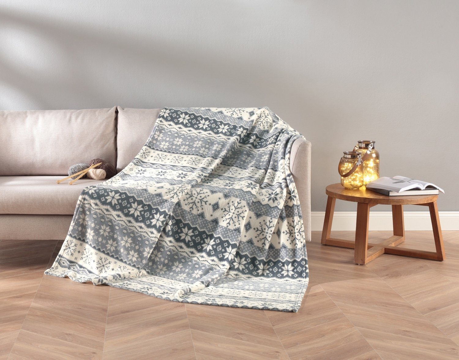 Wohndecke NORDIC, Wohndecke, Silbergrau, 150 x 200 cm, Gözze günstig online kaufen