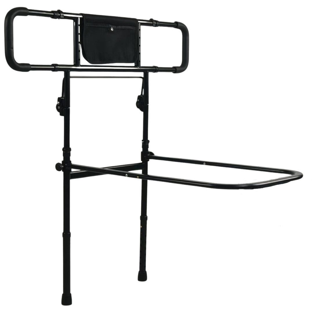 abc HOME Bett - Aufstehhilfe höhenverstellbar, klappbar & mit Tasche, Schwarz