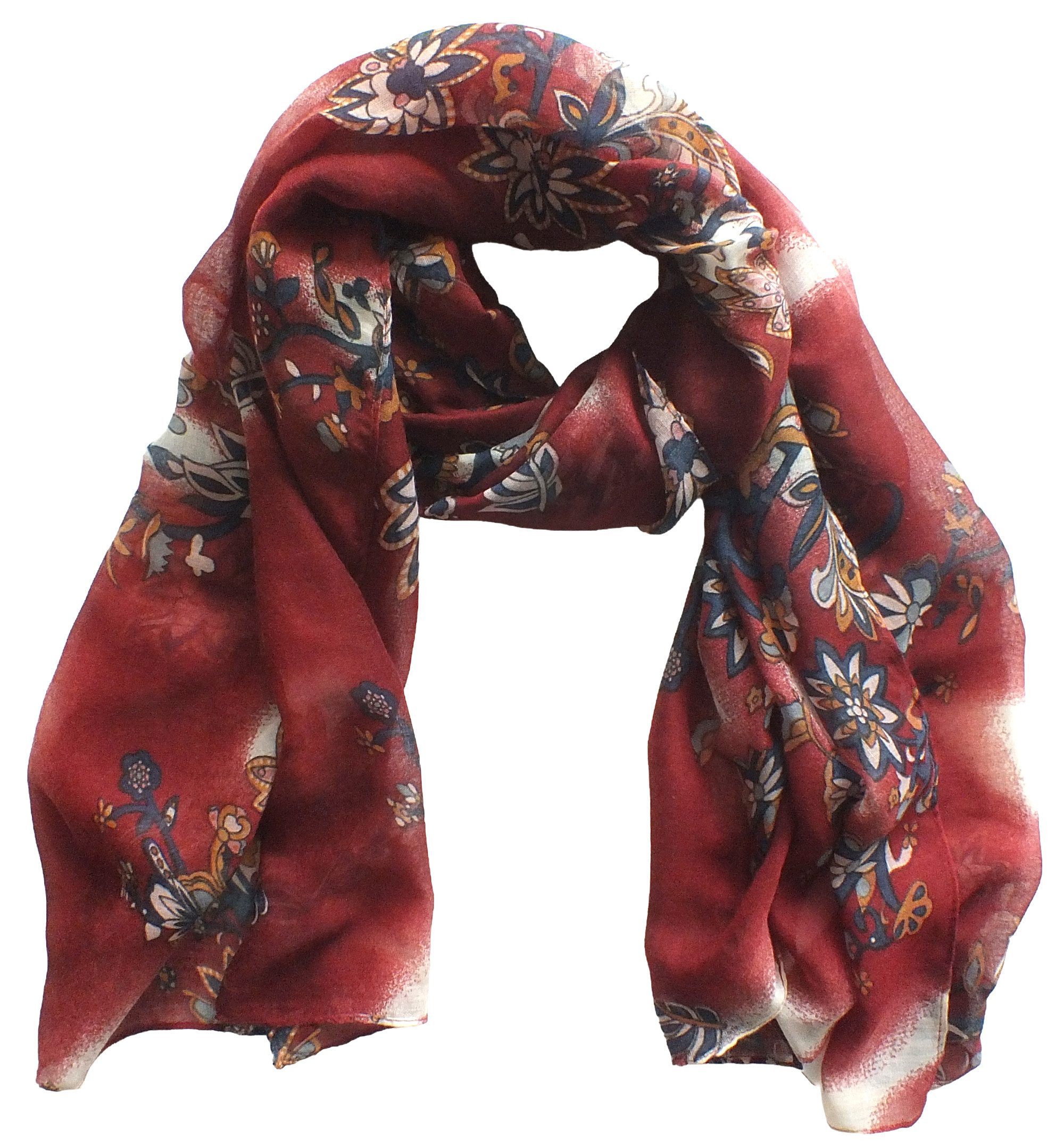 chic4home Schal Voyage Vibes, (1-St. 1-teilig), Damen langer Schal Blumen-Muster Viskose