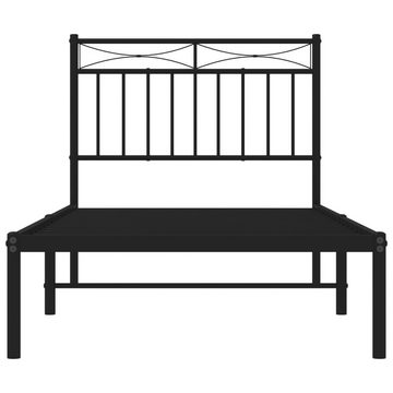 vidaXL Bett Bettgestell mit Kopfteil Metall Schwarz 90x200 cm