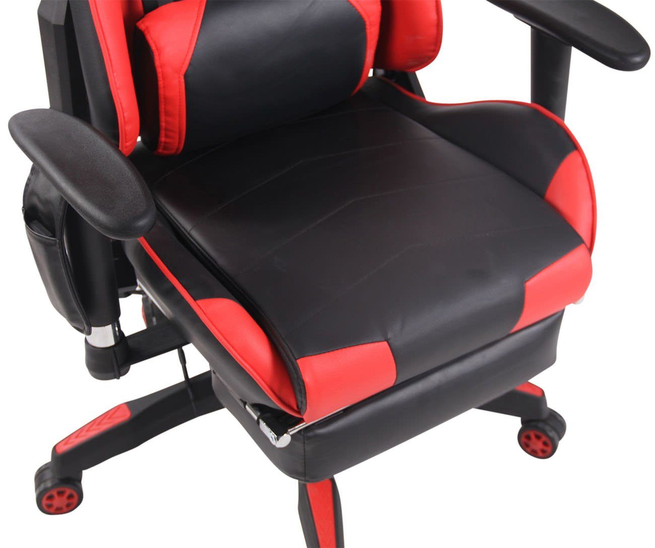 CLP Kunstleder, Turbo XFM Fußablage Gaming schwarz/rot Chair Massagefunktion,