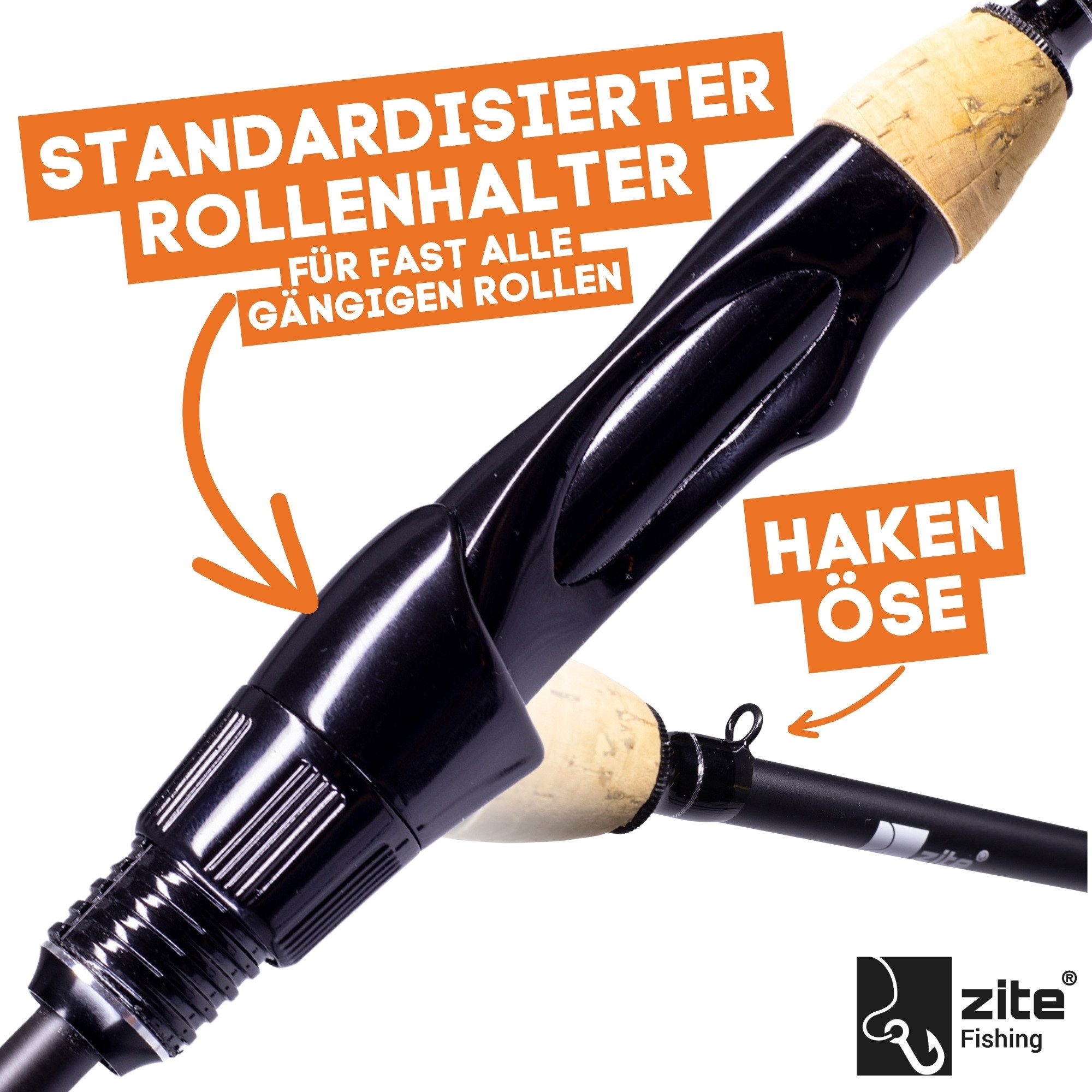 Zite Forellenrute Gummiköder Rute 2 m mit 1000er Trout Reel und 8x geflochtene Schnur, (Starter Set, Forellen Angeln, 3-tlg)